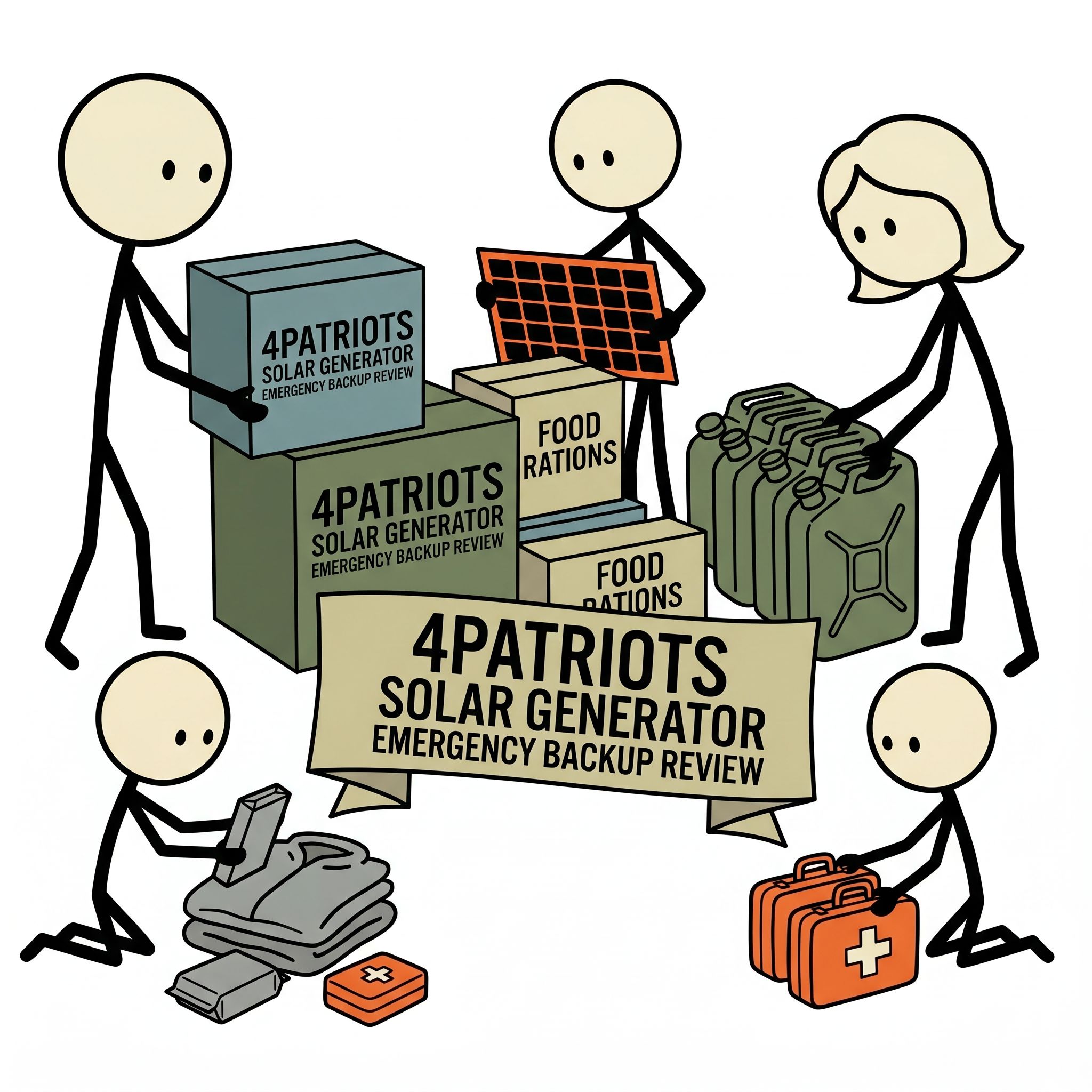 SC-style illustration for 4Patriots solar generator emergency backup review