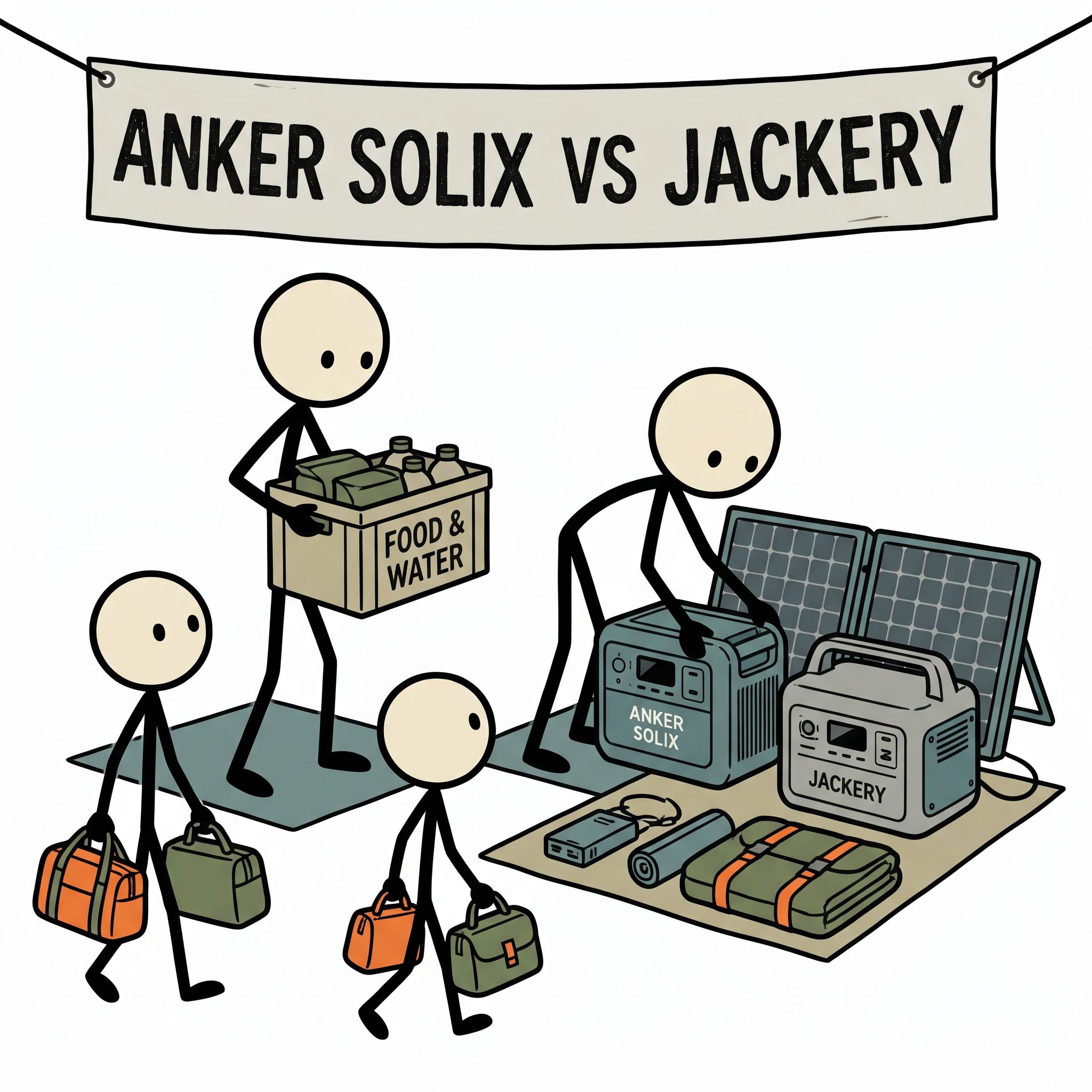 SC-style illustration for anker solix vs jackery