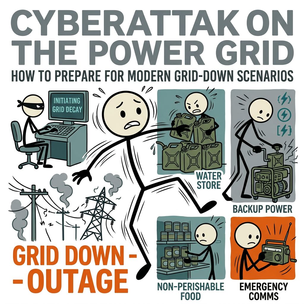 SC-style illustration for Cyberattack on the Power Grid: How to Prepare for Modern Grid-Down Scenarios