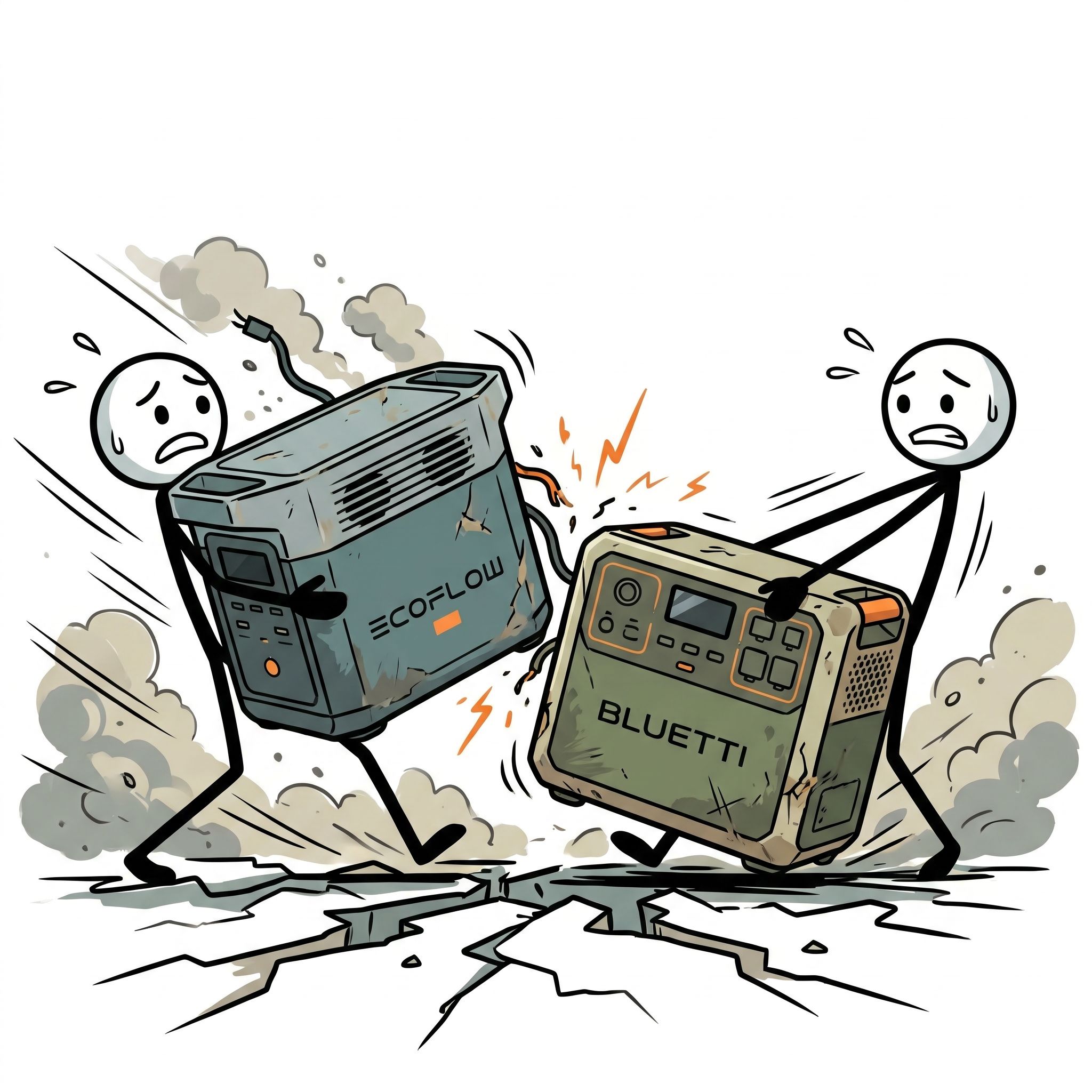 SC-style illustration for ecoflow vs bluetti
