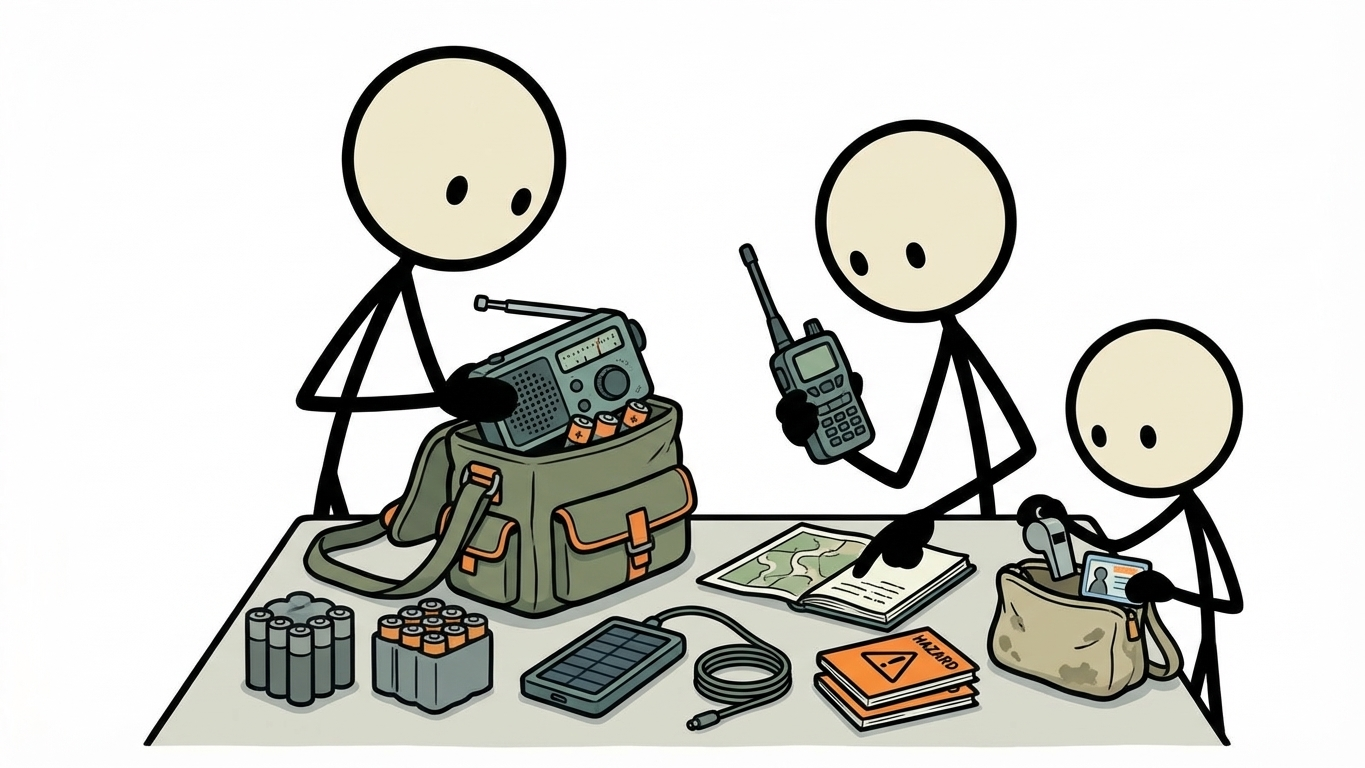 SC-style illustration for emergency communication planning