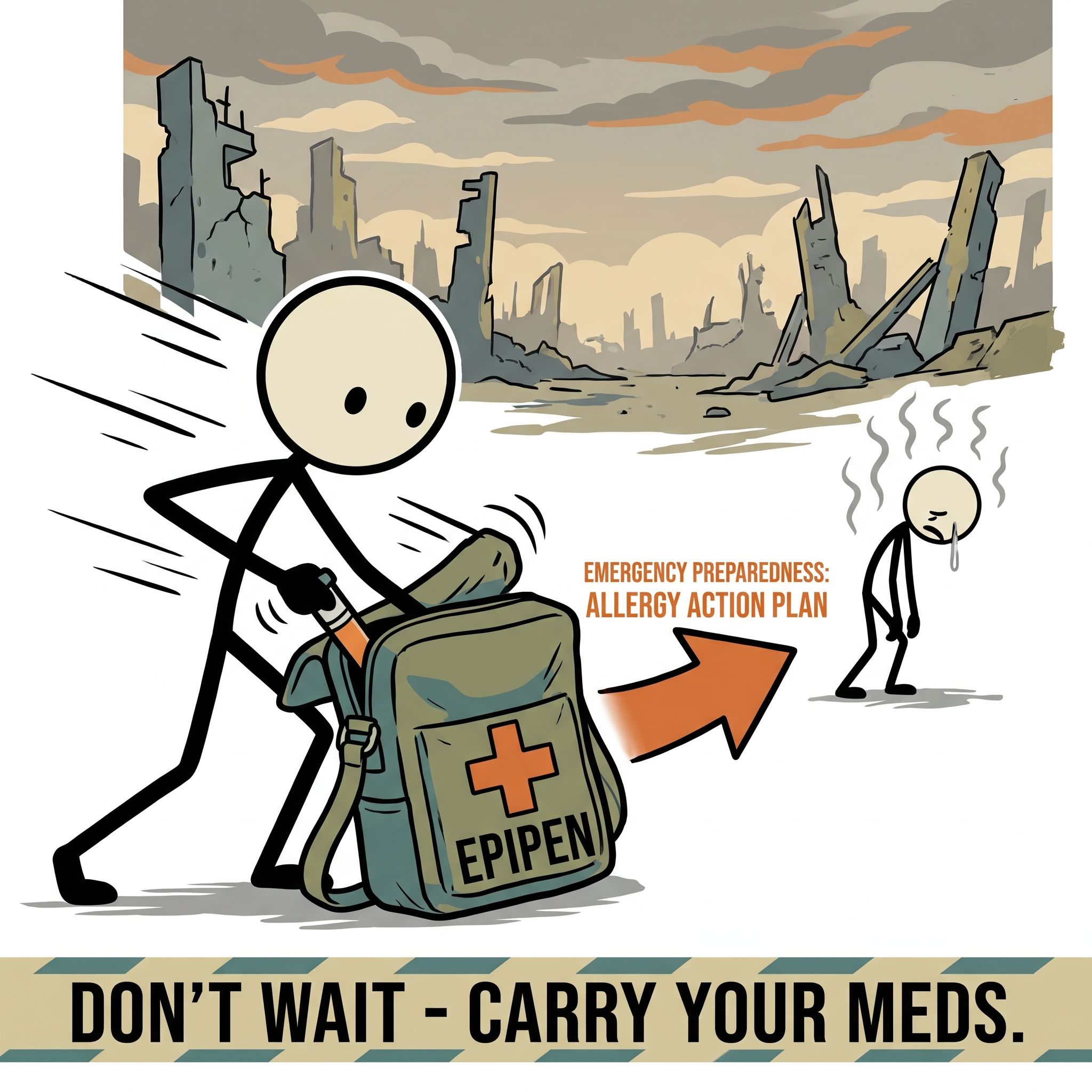 SC-style illustration for Emergency preparedness for people with severe allergies and anaphylaxis risk