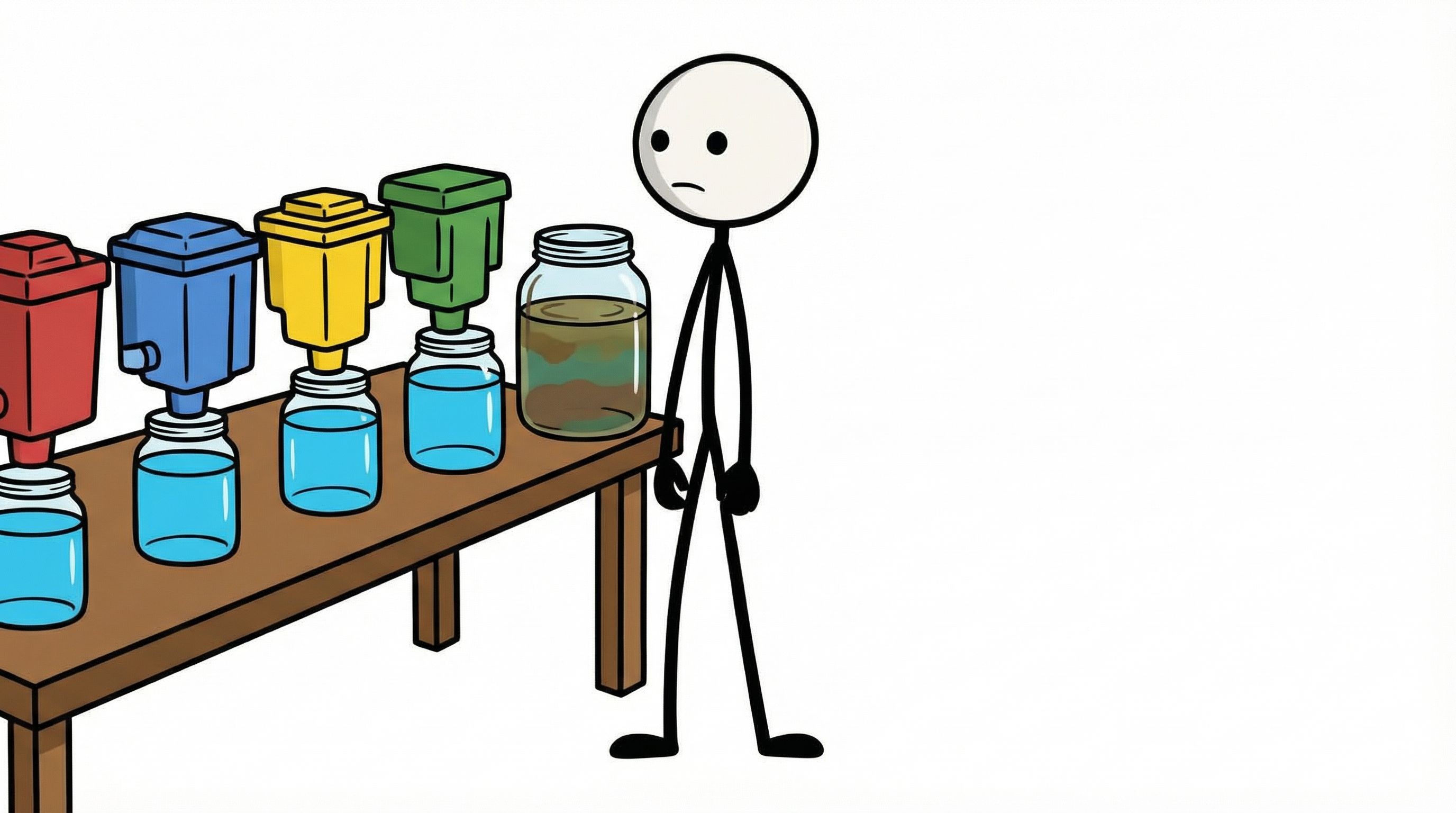 Survival water filter illustration