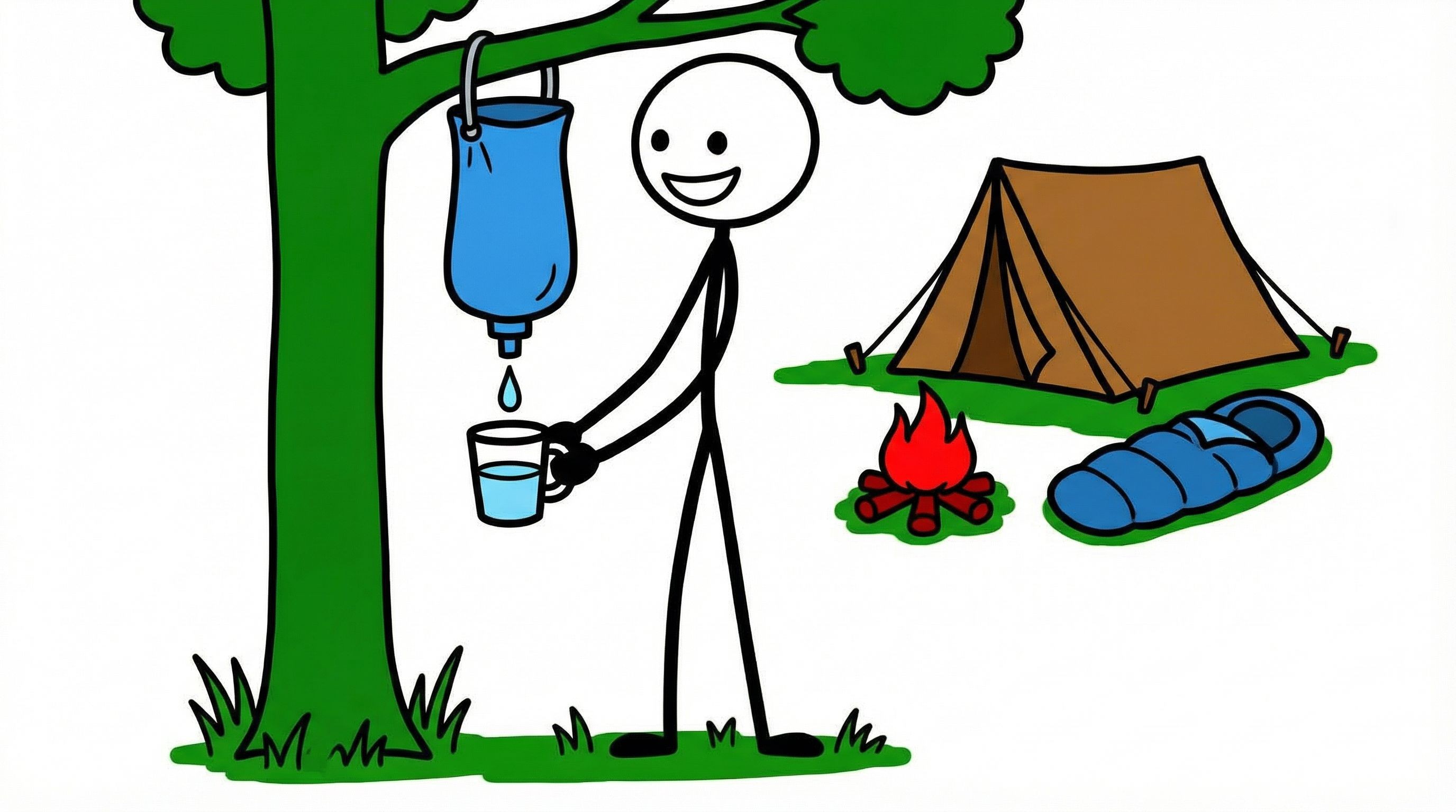 Survival water filter illustration
