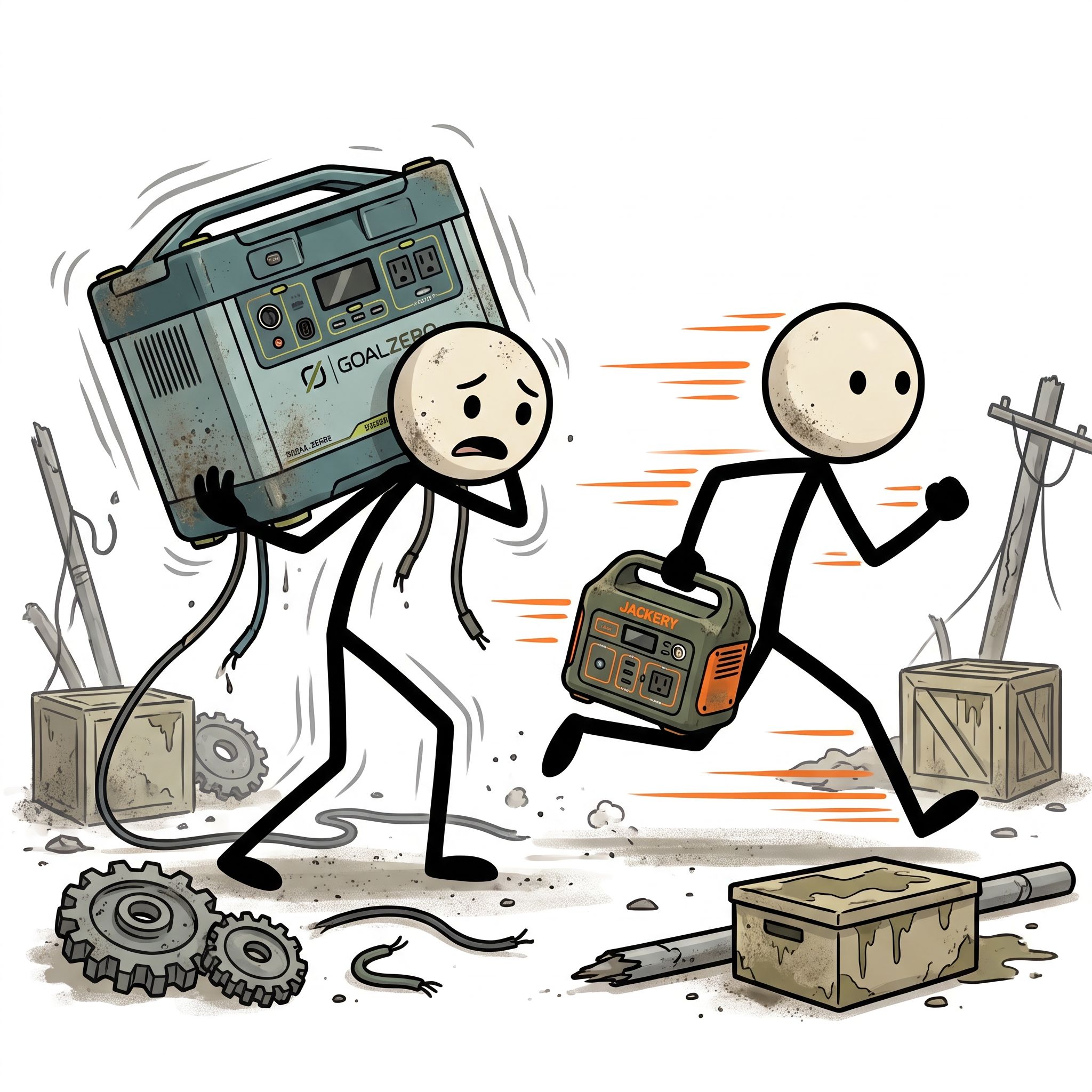 SC-style illustration for goal zero vs jackery