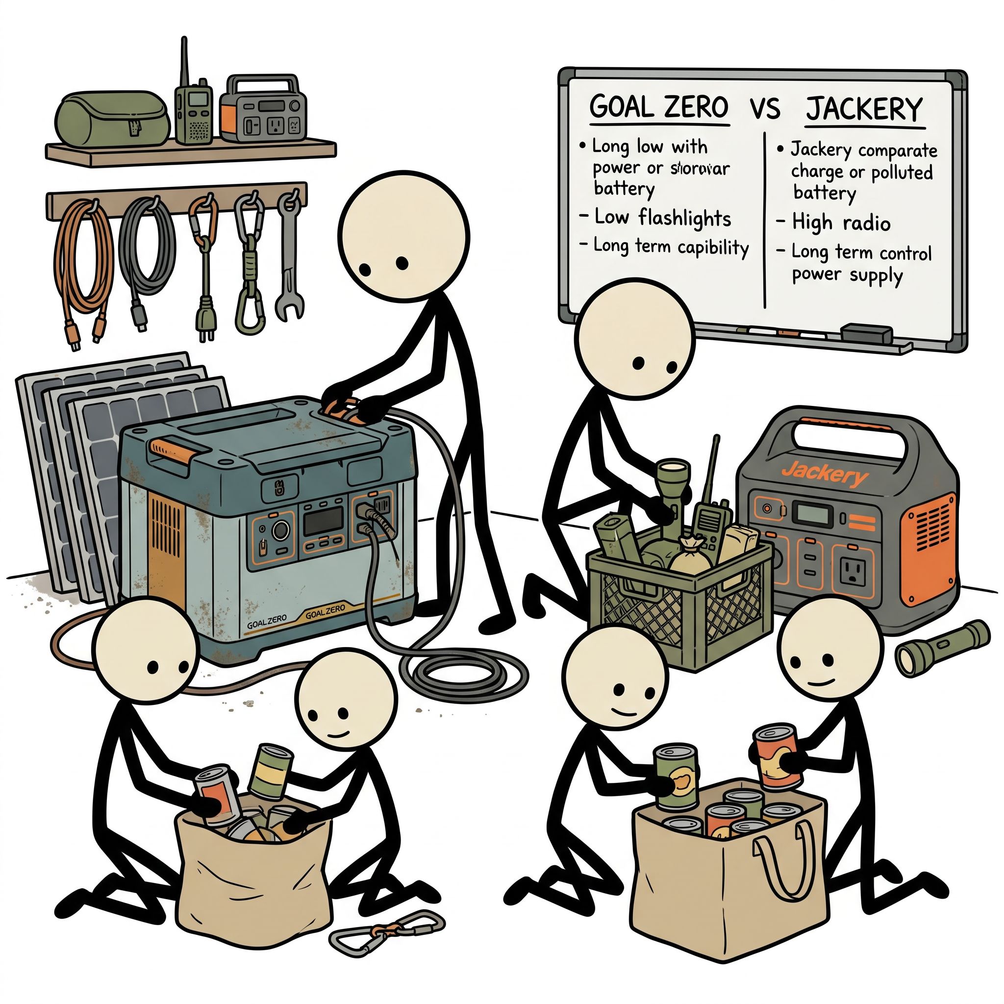 SC-style illustration for goal zero vs jackery