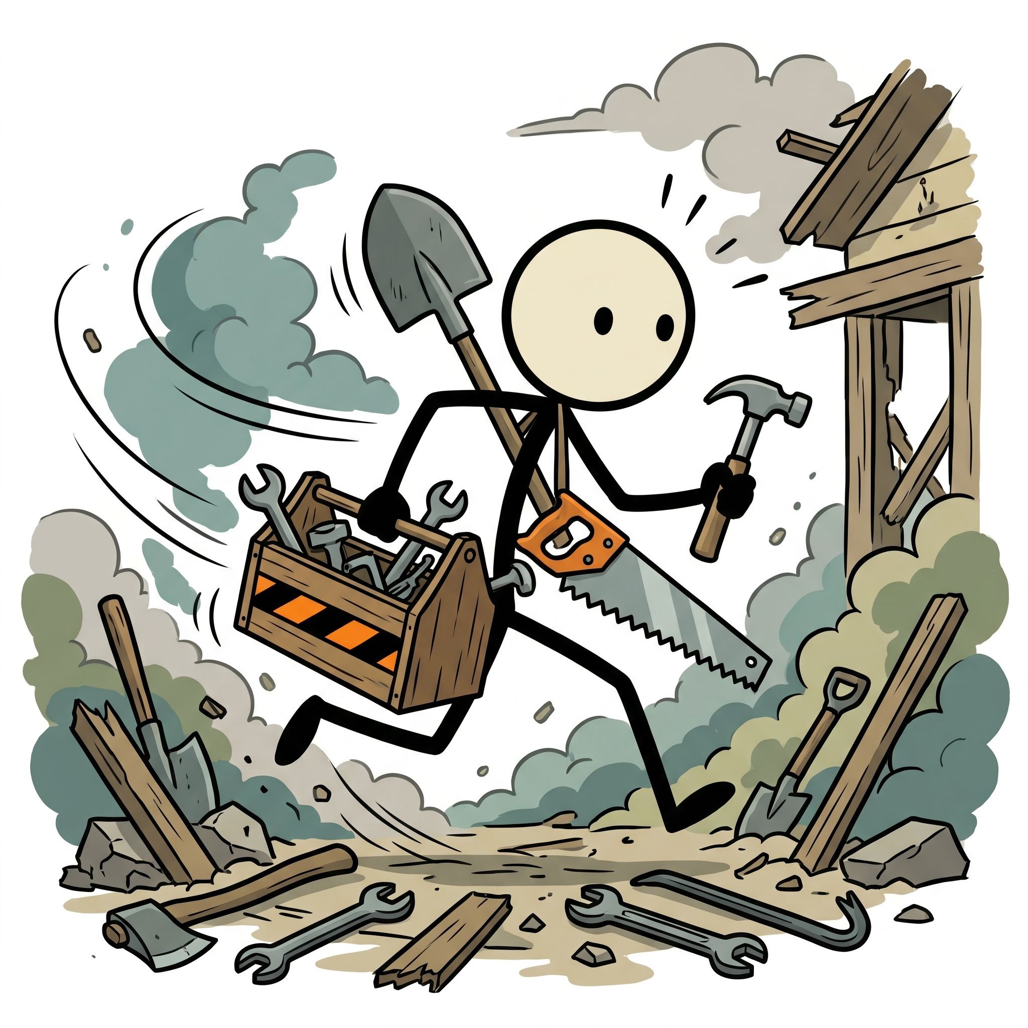 SC-style illustration for Practical guide to building a non-electric hand tool collection for emergency repair, construction, and homestead work