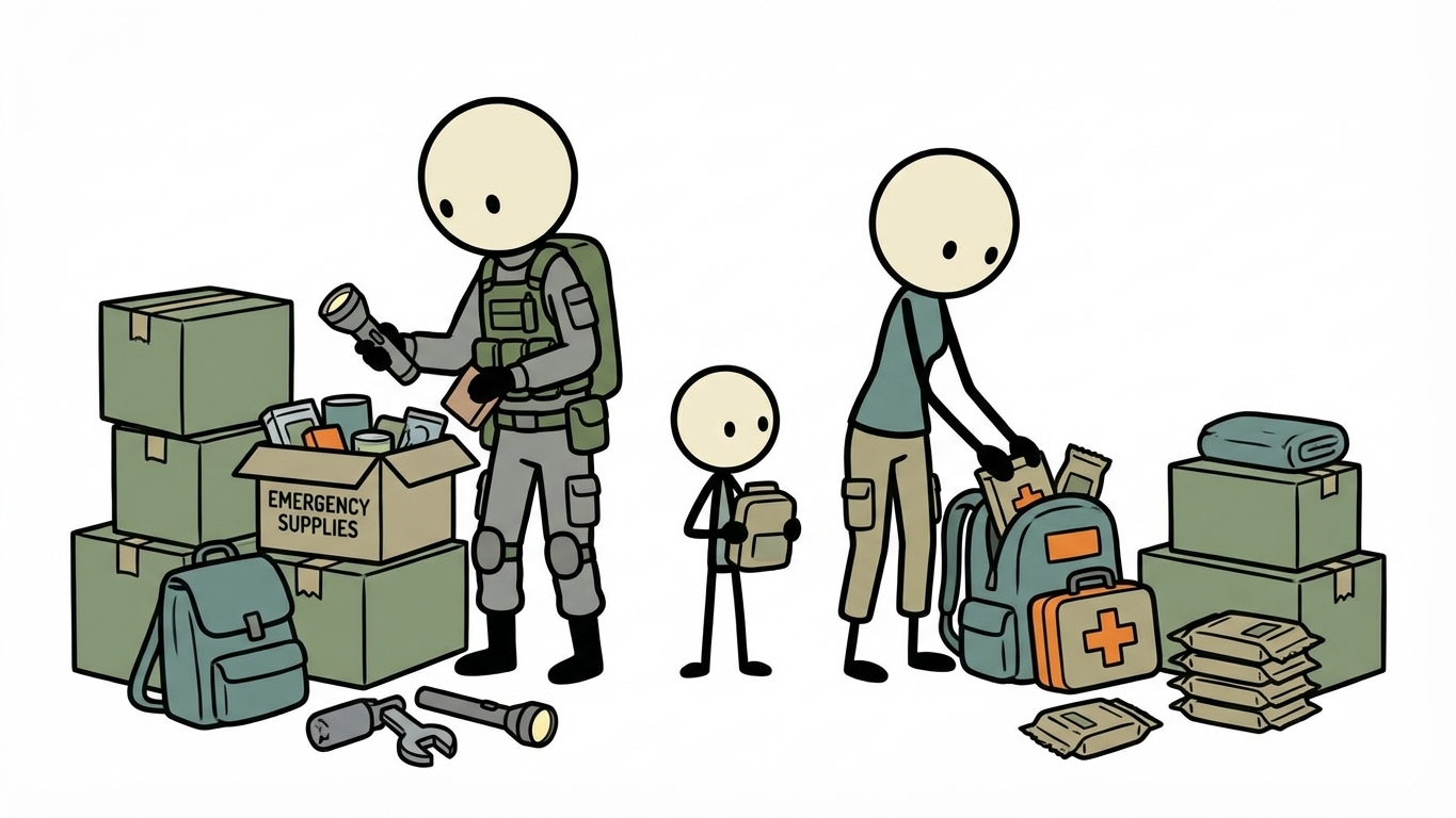 SC-style illustration for home security during disasters