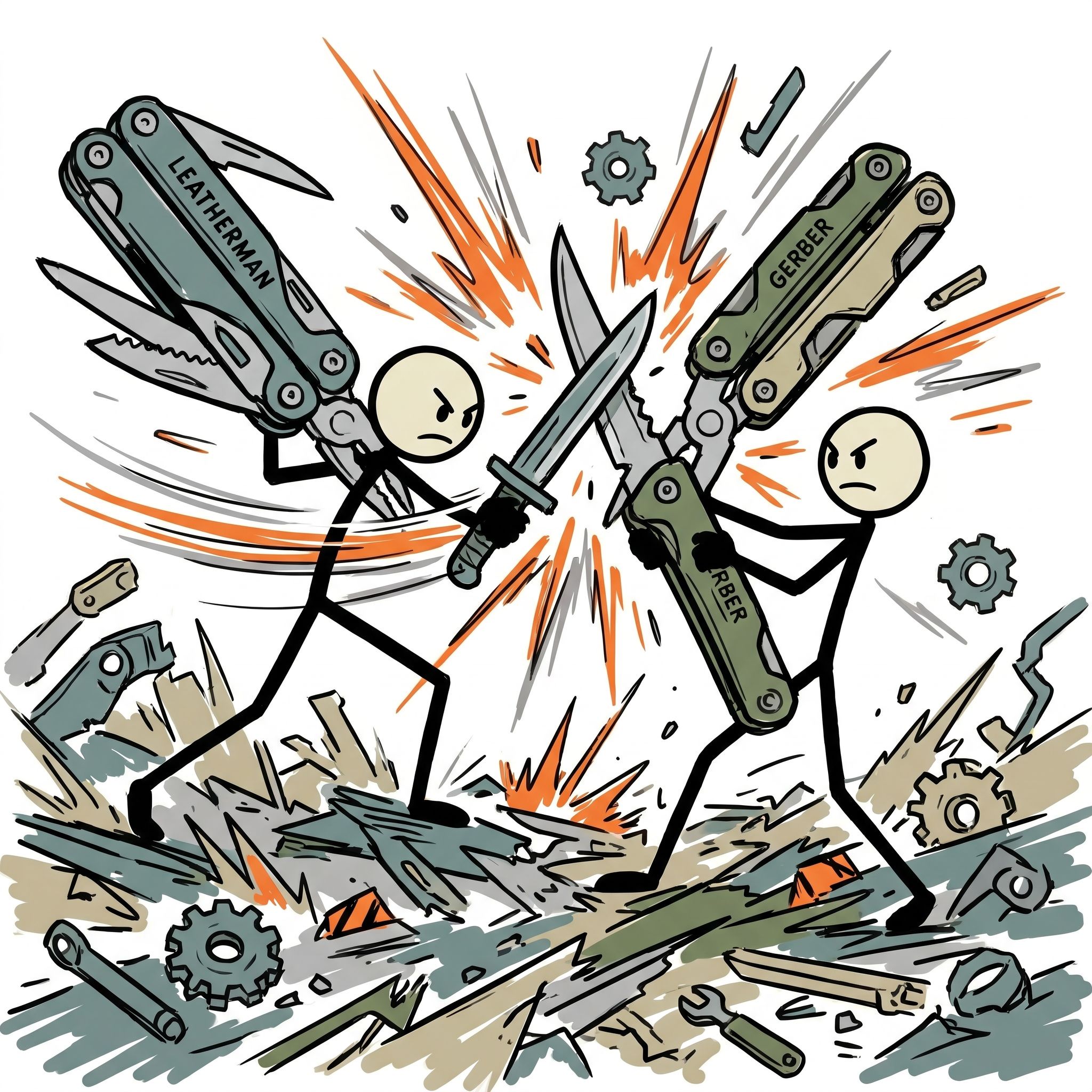 SC-style illustration for leatherman vs gerber