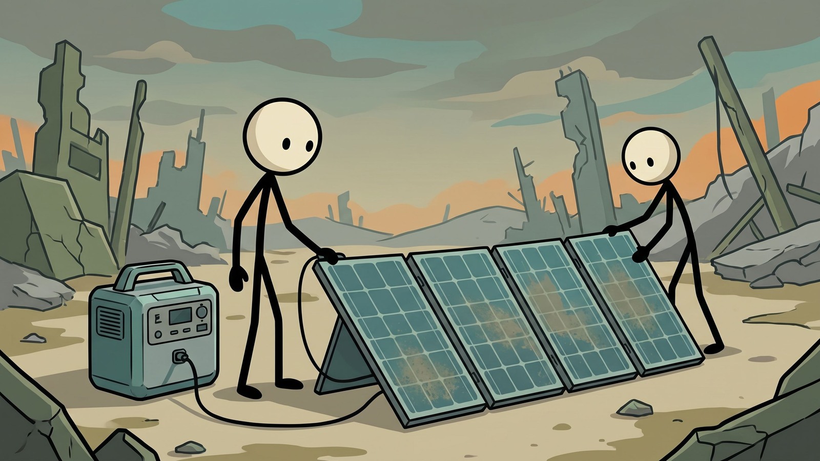 SC-style illustration for 4Patriots solar generator emergency backup review