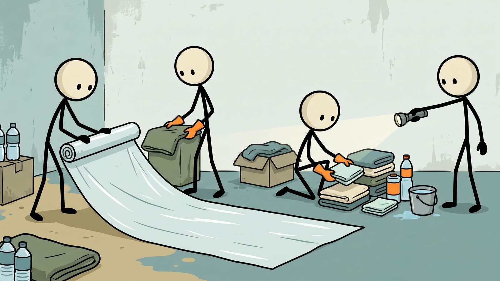 SC-style illustration for Step-by-step guide for managing an emergency birth when professional medical assistance is unavailable