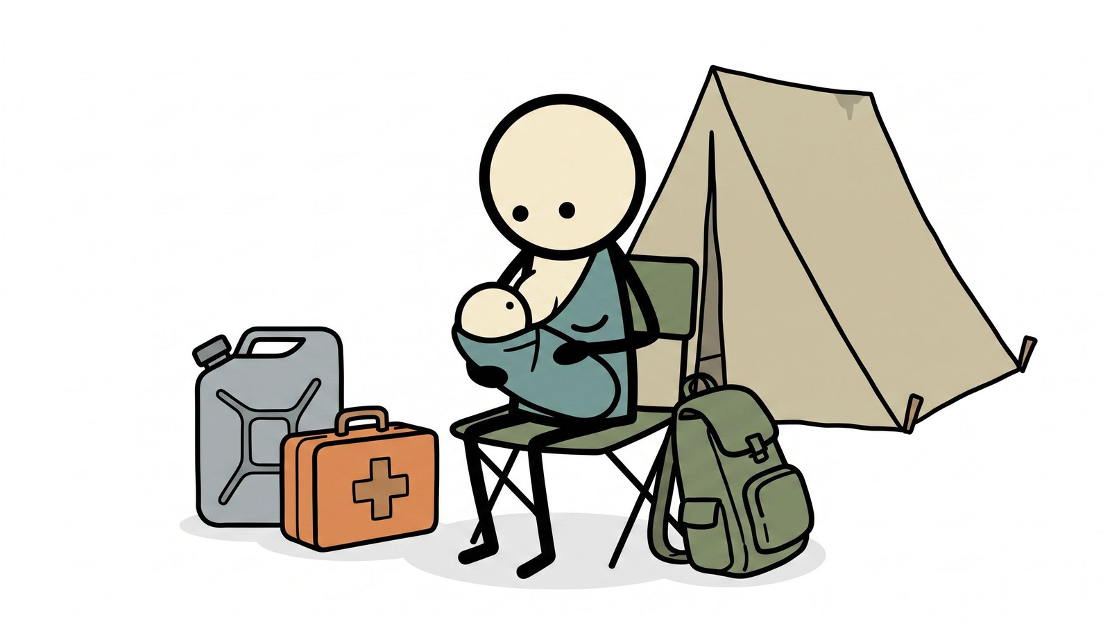 SC-style illustration for Covers the specific emergency preparedness needs of households with infants