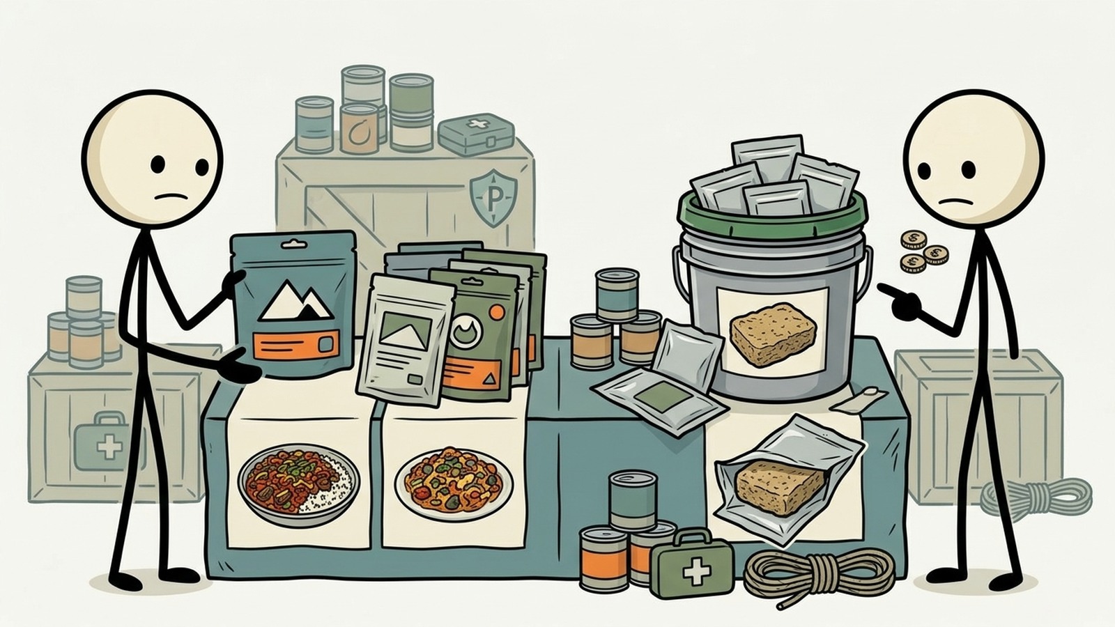 SC-style illustration for mountain house vs readywise
