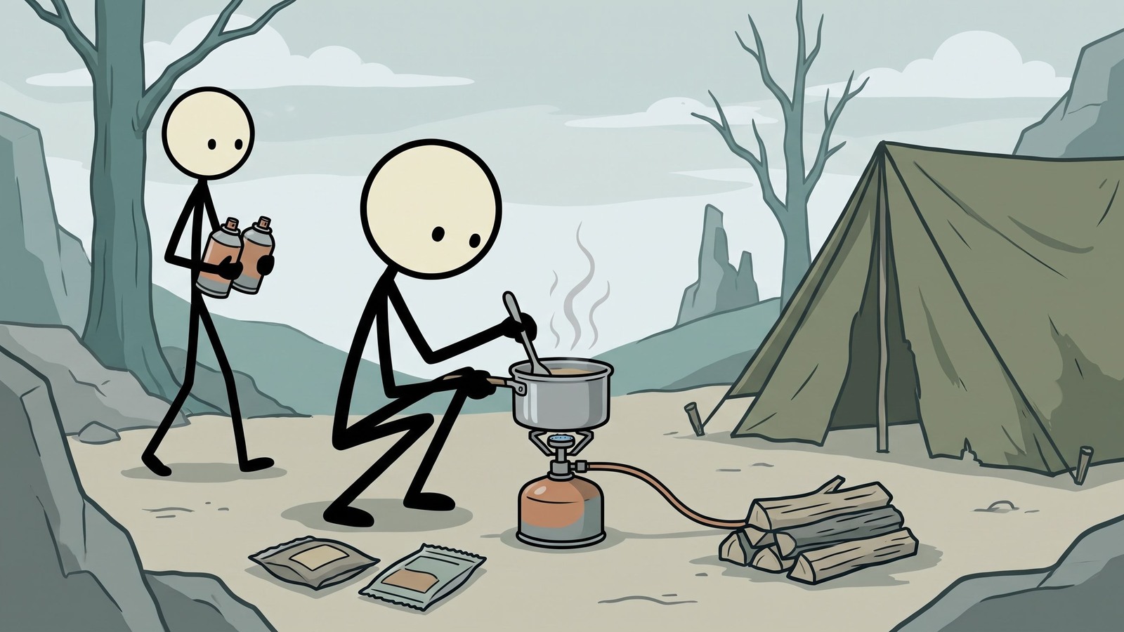 SC-style illustration for This post provides a comprehensive guide to eight reliable off-grid cooking methods, empowering readers to prepare hot meals safely during power outages or survival situations.