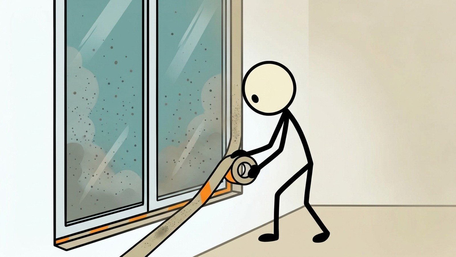 SC-Stil-Illustration für einen umfassenden Leitfaden zu Schutzmaßnahmen in Innenräumen bei luftgetragenen Gefahren, einschließlich Chemieunfällen, nuklearem Fallout, Freisetzung biologischer Kampfstoffe, Waldbrandrauch und extremer Luftqualität