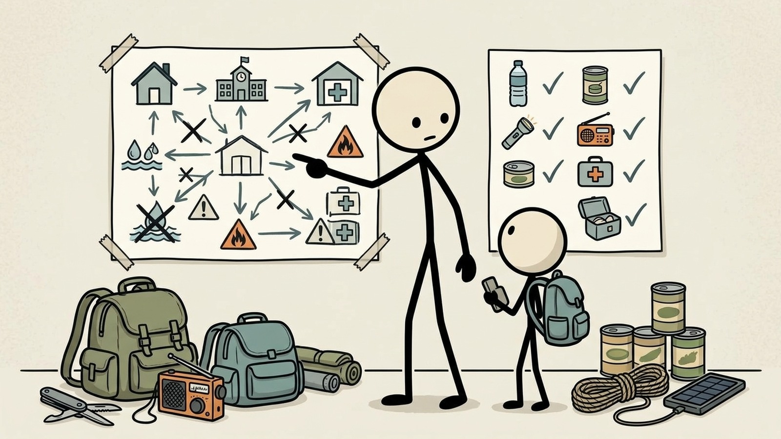 SC-style illustration for Addresses the specific challenges single parents face in emergency preparedness