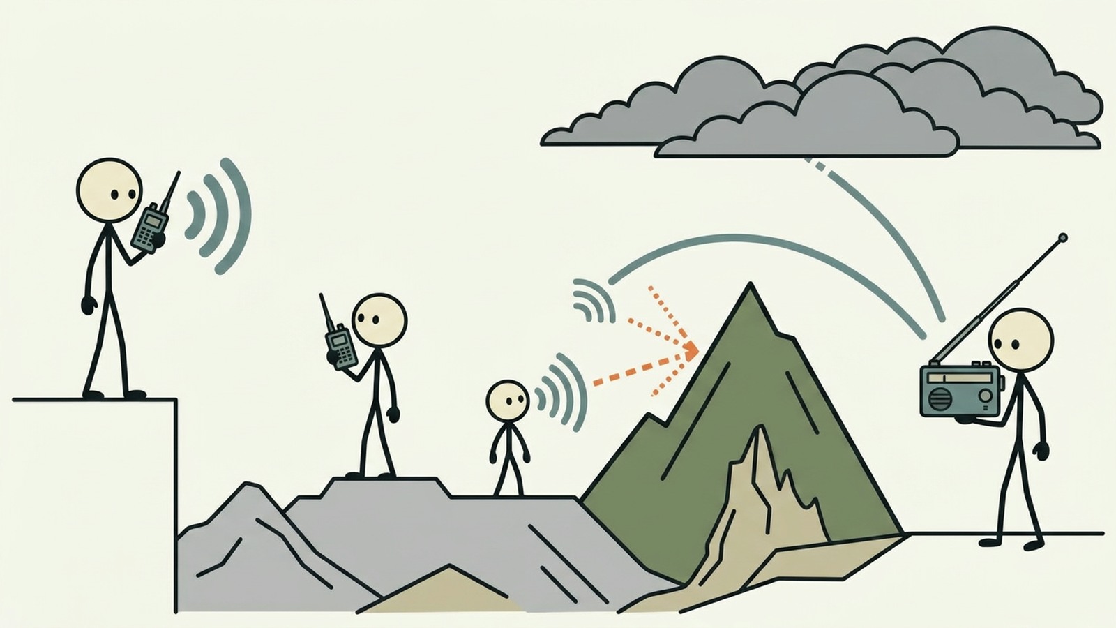 Ilustración de comunicación de emergencia