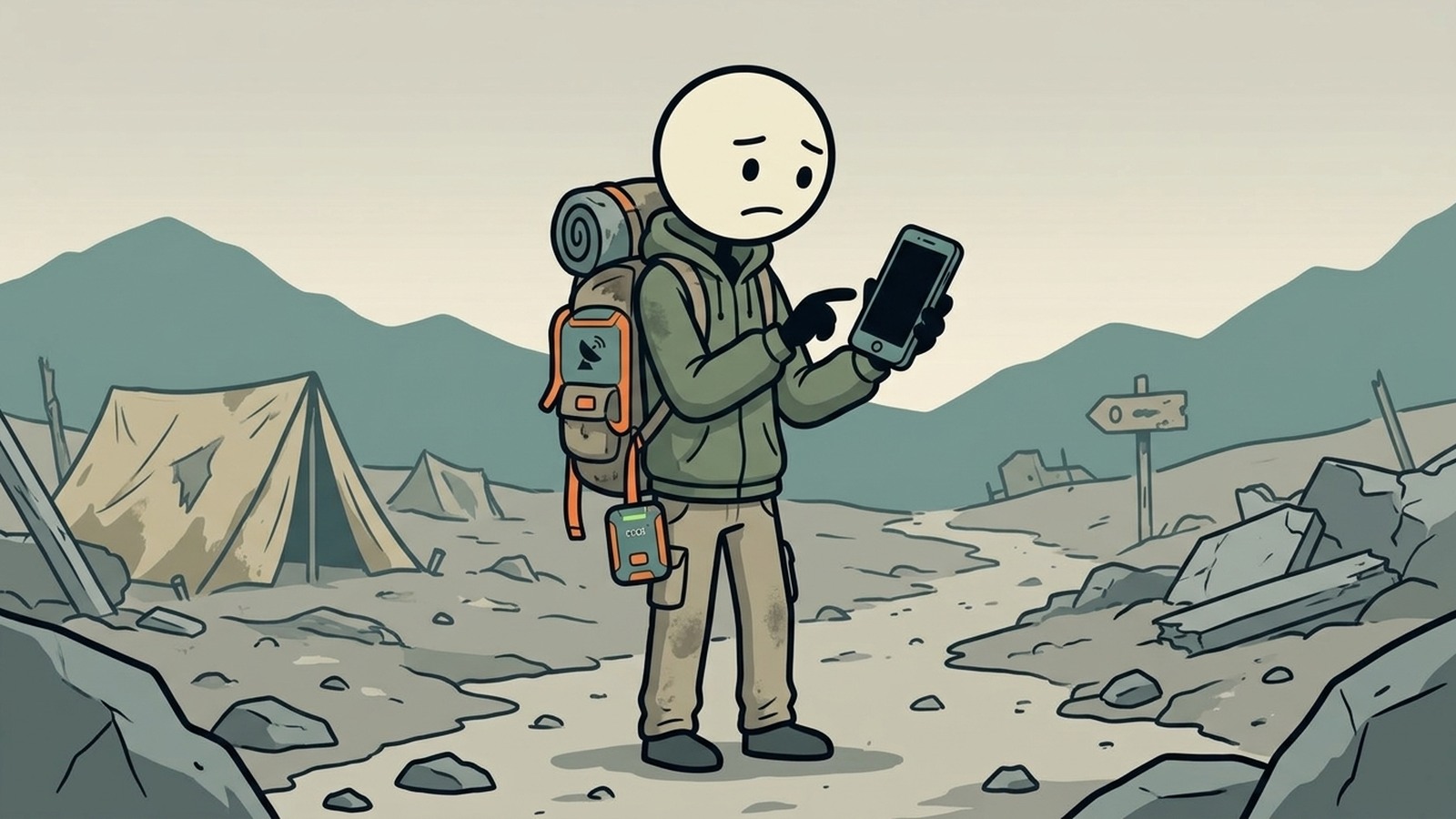 Ilustración estilo SC para zoleo vs garmin inreach