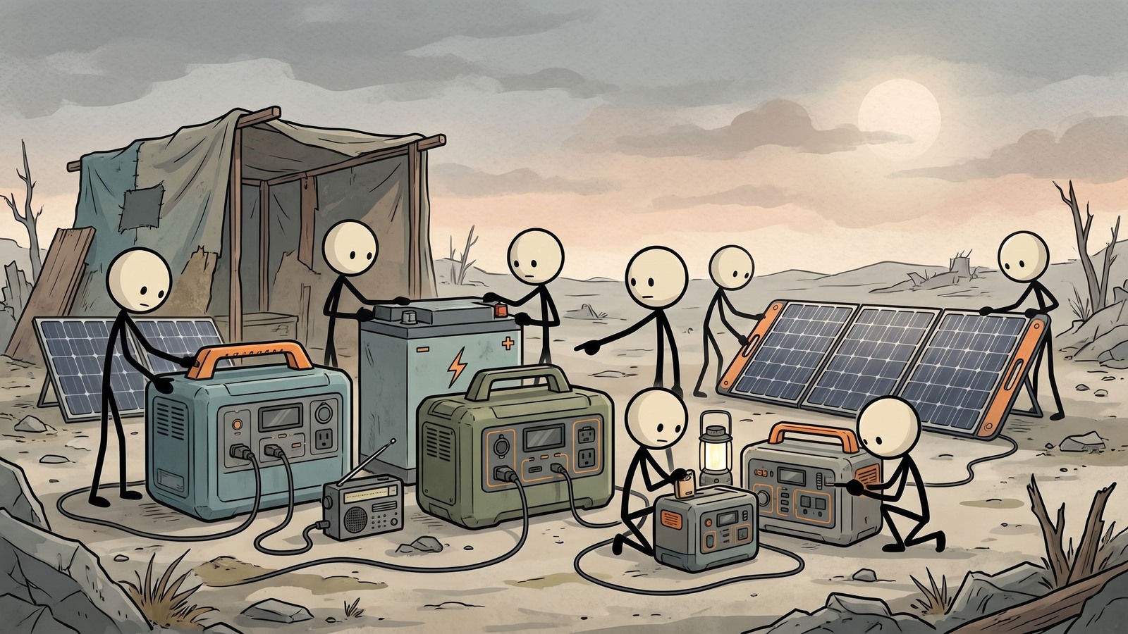 Illustration de style SC pour l'examen de la sauvegarde d'urgence du générateur solaire 4Patriots