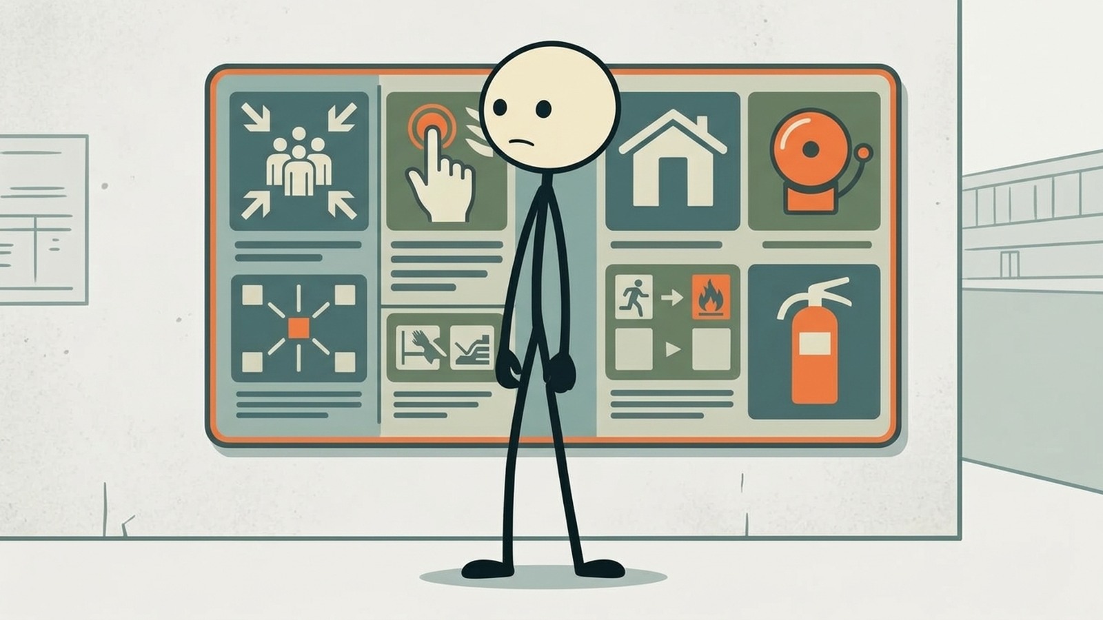 Illustration de style SC pour le guide de préparation aux urgences pour les étudiants