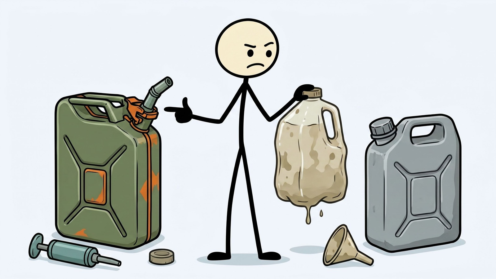 Illustration de style SC pour Ce guide complet détaille comment stocker en toute sécurité le carburant diesel à la maison pour les générateurs d'urgence, en se concentrant sur la maximisation de la durée de conservation, le choix des bons conteneurs et le respect des réglementations de sécurité.