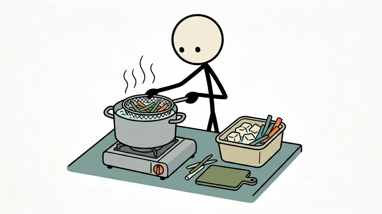 Illustration de style SC pour un guide pratique sur l'utilisation d'un déshydrateur alimentaire domestique pour la préparation aux urgences