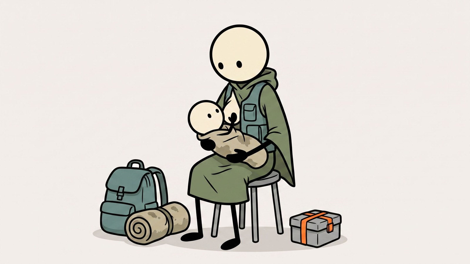 Illustration de style SC pour Couvre les besoins spécifiques de préparation aux urgences des ménages avec des nourrissons