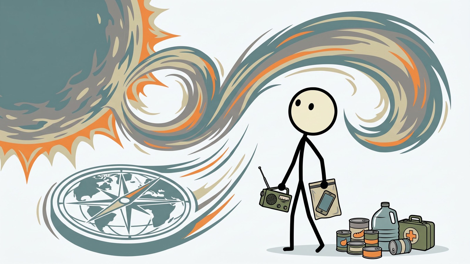 Illustration de style SC pour un guide scientifique sur la préparation aux éruptions solaires et aux tempêtes géomagnétiques