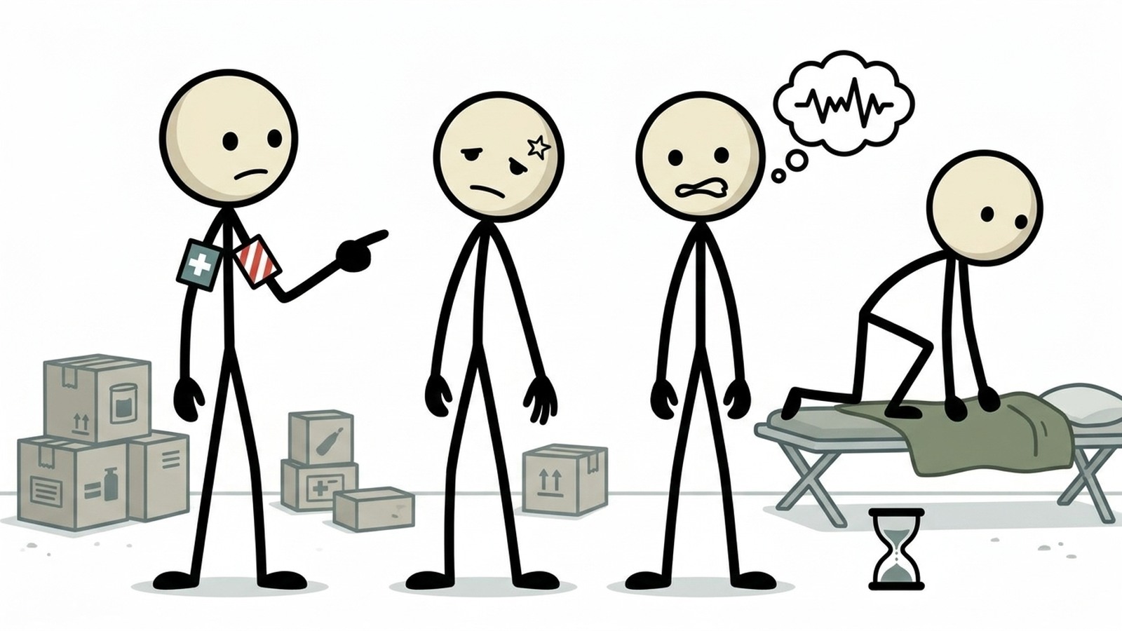 Illustration de style SC pour Ce guide fournit des instructions pratiques pour identifier les symptômes d'un AVC à l'aide du protocole BE-FAST et gérer les soins du patient lorsque les services médicaux d'urgence sont retardés ou indisponibles pendant une crise.