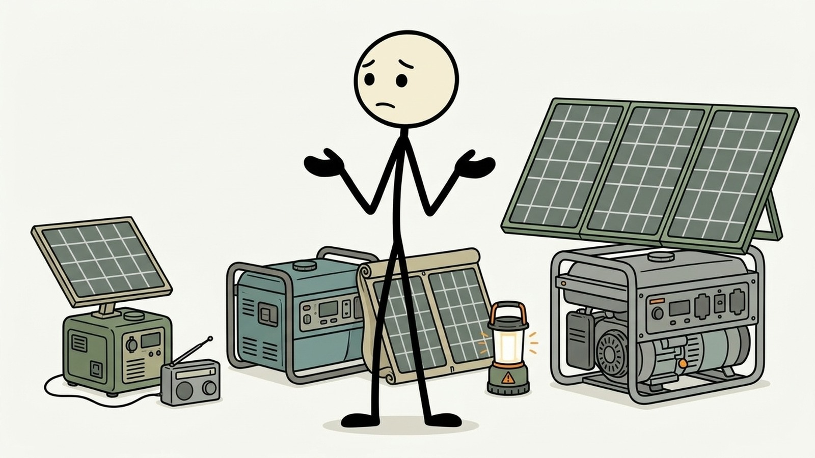 SC-stijl illustratie voor Beste Zonnegeneratoren voor Noodsituaties
