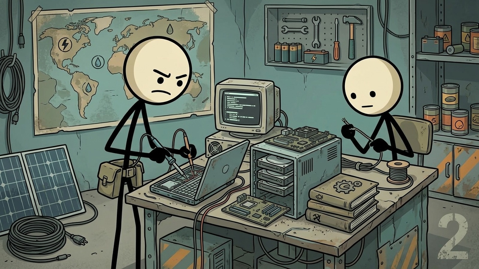 SC-stijl illustratie voor Hoe een budget offline AI-systeem op te zetten met lokale LLM's voor preppers en survivalisten. Presenteer TWEE paden duidelijk: PAD 1 (LINUX - aanbevolen voor de meeste preppers): Project Nomad op Ubuntu/Debian - de alles-in-één oplossing. Eén installatiecommando, geeft je offline Wikipedia, Khan Academy, medische referenties, survivalgidsen, OpenStreetMap, EN GPU-versnelde lokale LLM's. Vereist Ubuntu 22.04+ of Debian 12+. Beste hardware: gebruikte desktop-pc met AMD Ryzen 7 of Intel i7, 32GB RAM, dedicated NVIDIA GPU of AMD Radeon 780M+, 1TB SSD. Budgetopties: gereviseerde Dell OptiPlex of HP EliteDesk met i7 ($150-250 op eBay), voeg een gebruikte NVIDIA GTX 1070/1080 toe voor $80-120 voor GPU-versnelling. Totaal budget: $230-370 voor een complete Project Nomad-installatie. PAD 2 (macOS - voor mensen die al een Mac bezitten): Ollama + Open WebUI + AnythingLLM. Niet zo kant-en-klaar als Project Nomad, maar dezelfde kernfunctionaliteit. Mac Mini M1 16GB ($250-300 gebruikt) draait 7-8B modellen met volledige Metal GPU-versnelling bij slechts 10-15W inactief (compatibel met zonne-energie). Software is allemaal gratis en open source. Vergelijk beide paden: Project Nomad is de betere prepper-keuze omdat het out-of-the-box offline Wikipedia, kaarten en educatieve inhoud bevat. De macOS-route vereist meer handmatige installatie, maar werkt geweldig als je de hardware al bezit. Analyse van stroomverbruik voor beide paden. Waarom preppers offline AI nodig hebben: internet-afhankelijke kennis is een enkelvoudig faalpunt. Project Nomad vergelijkingstabel versus PrepperDisk ($199-279), Doom Box ($699), R.E.A.D.I. ($499) - NOMAD is gratis en draait op elke pc. Stap-voor-stap handleiding voor beide paden.