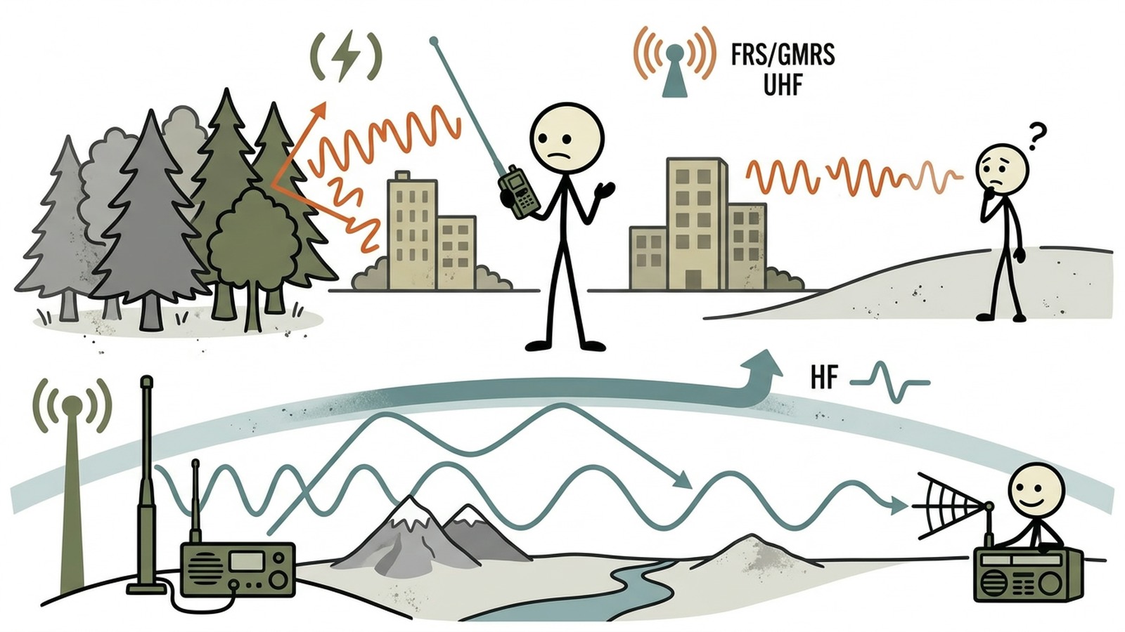 Illustratie van noodcommunicatie