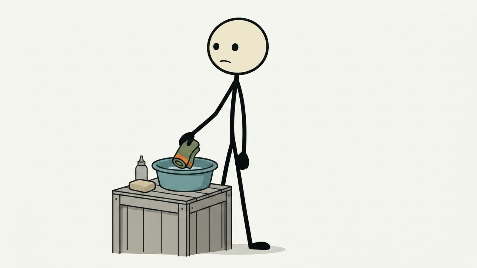 SC-stijl illustratie voor Praktische gids voor het handhaven van hygiëne tijdens waterschaarste noodsituaties