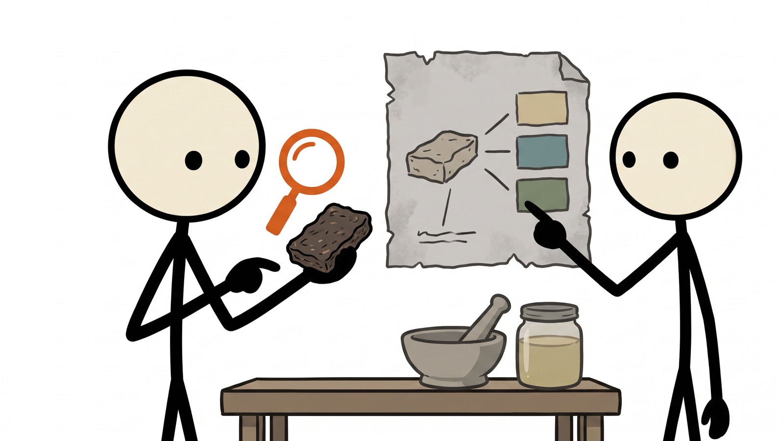Illustratie in SC-stijl voor een uitgebreide, stapsgewijze handleiding voor het maken van traditionele pemmican, gericht op de voedingsdichtheid, historische betekenis en conserveringstechnieken voor langdurige overleving in noodsituaties.