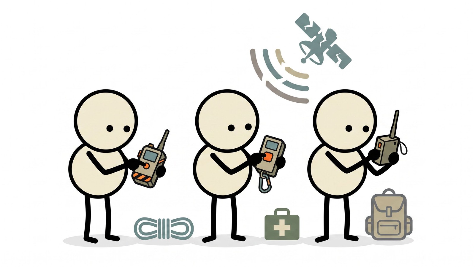 SC-stijl illustratie voor een directe vergelijking van top satellietcommunicators voor noodparaatheid