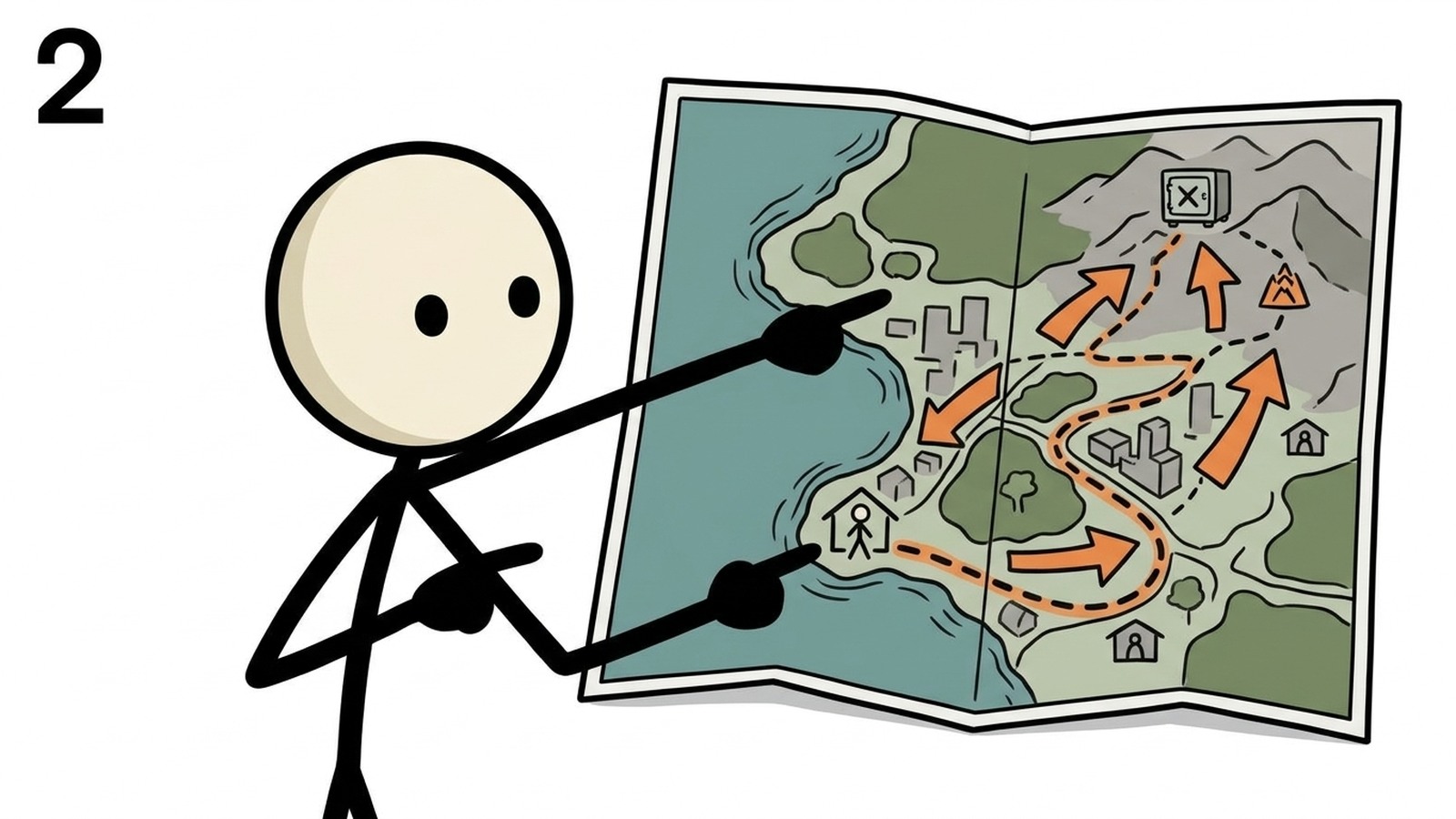 SC-stijl illustratie voor het uitleggen van officiële waarschuwingen, natuurlijke signalen, evacuatieroutes, hereniging en terugkeerveiligheid voor kusthuishoudens.