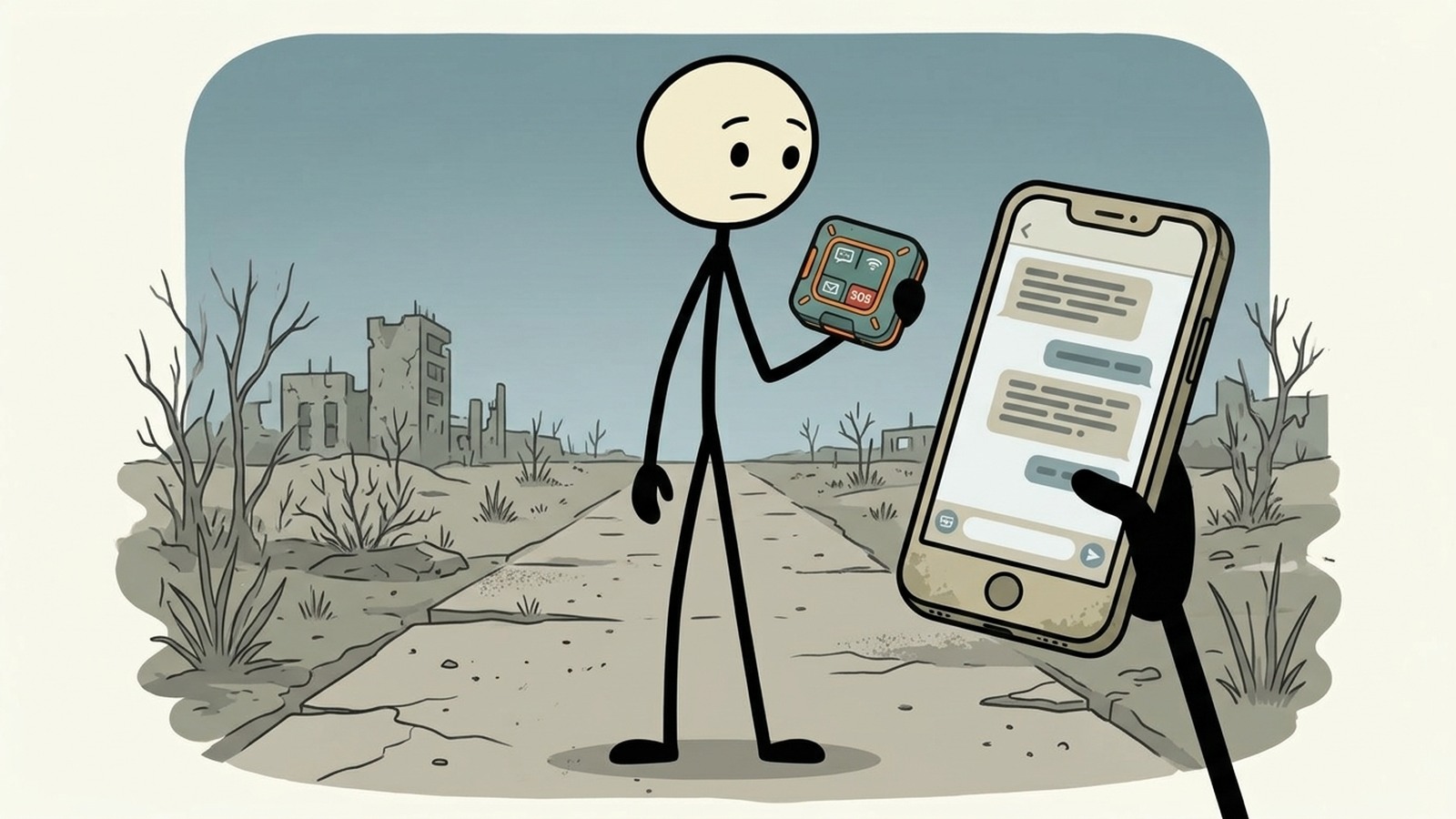 SC-stijl illustratie voor zoleo vs garmin inreach
