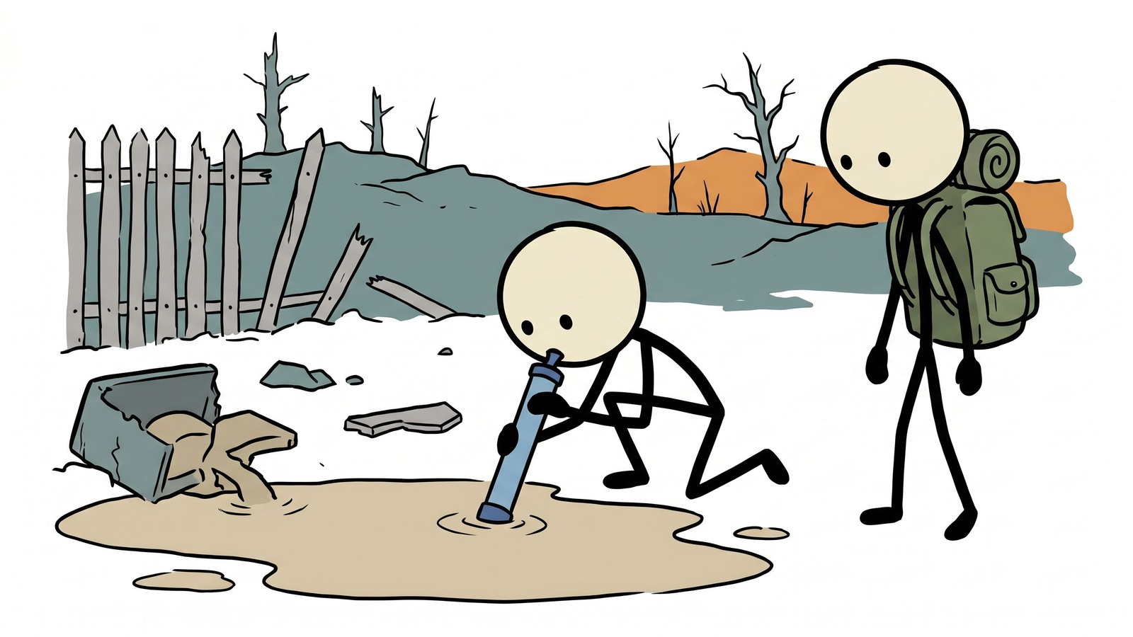 Ilustracja filtra wody do przetrwania