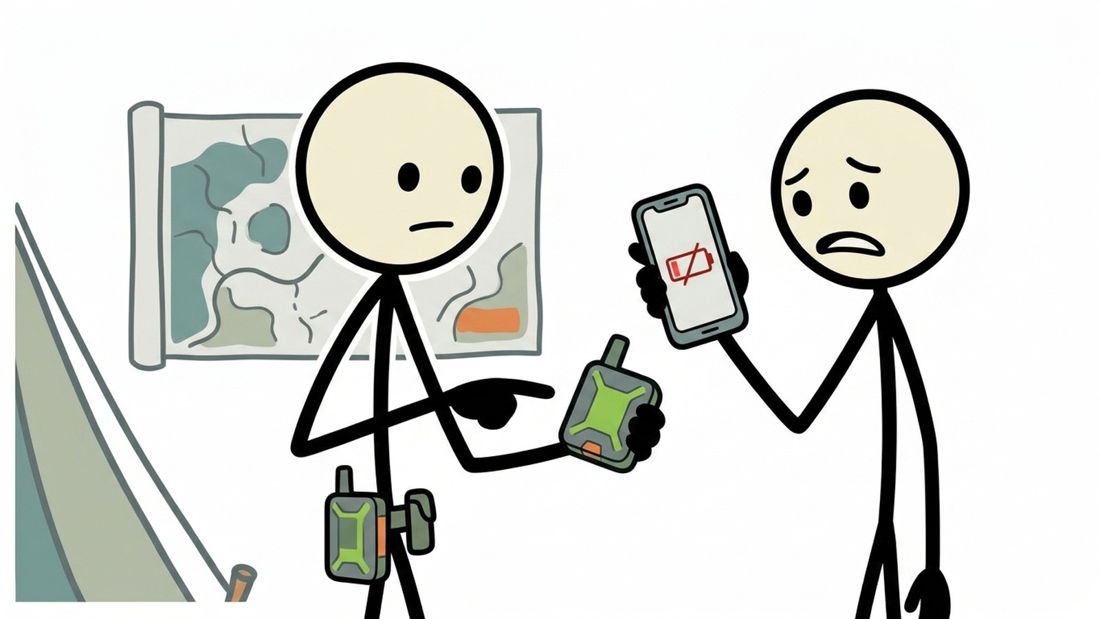 Ilustracja w stylu SC dla zoleo vs garmin inreach