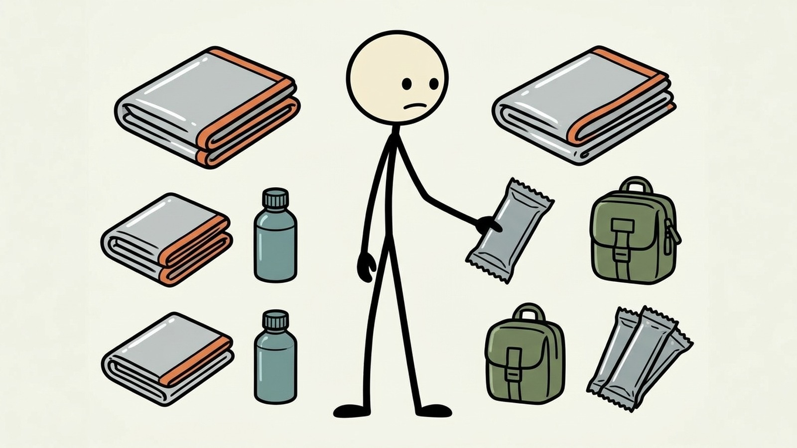 Ilustração estilo SC para guia de preparação para emergências para estudantes universitários