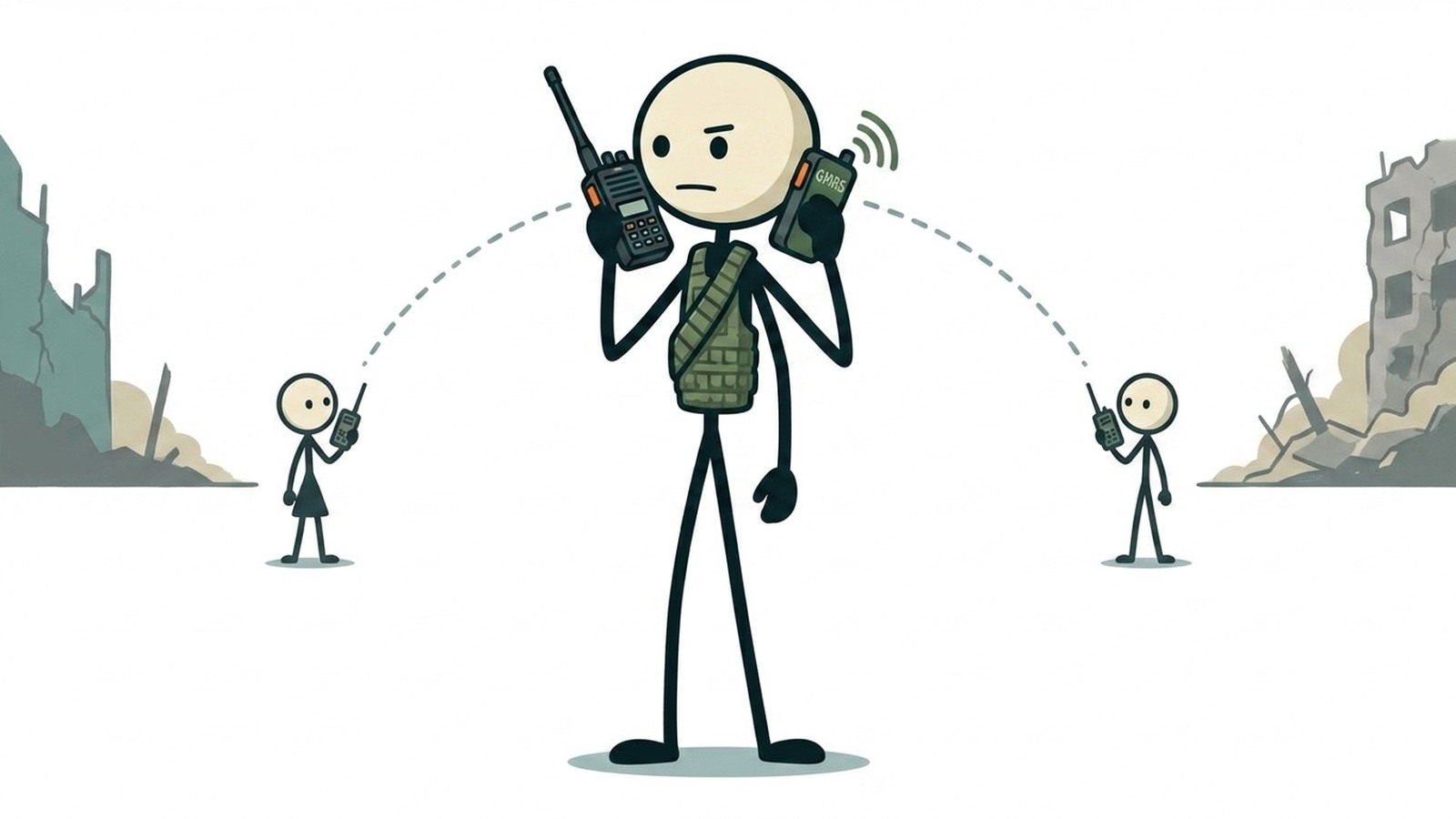 Ilustração de comunicação de emergência