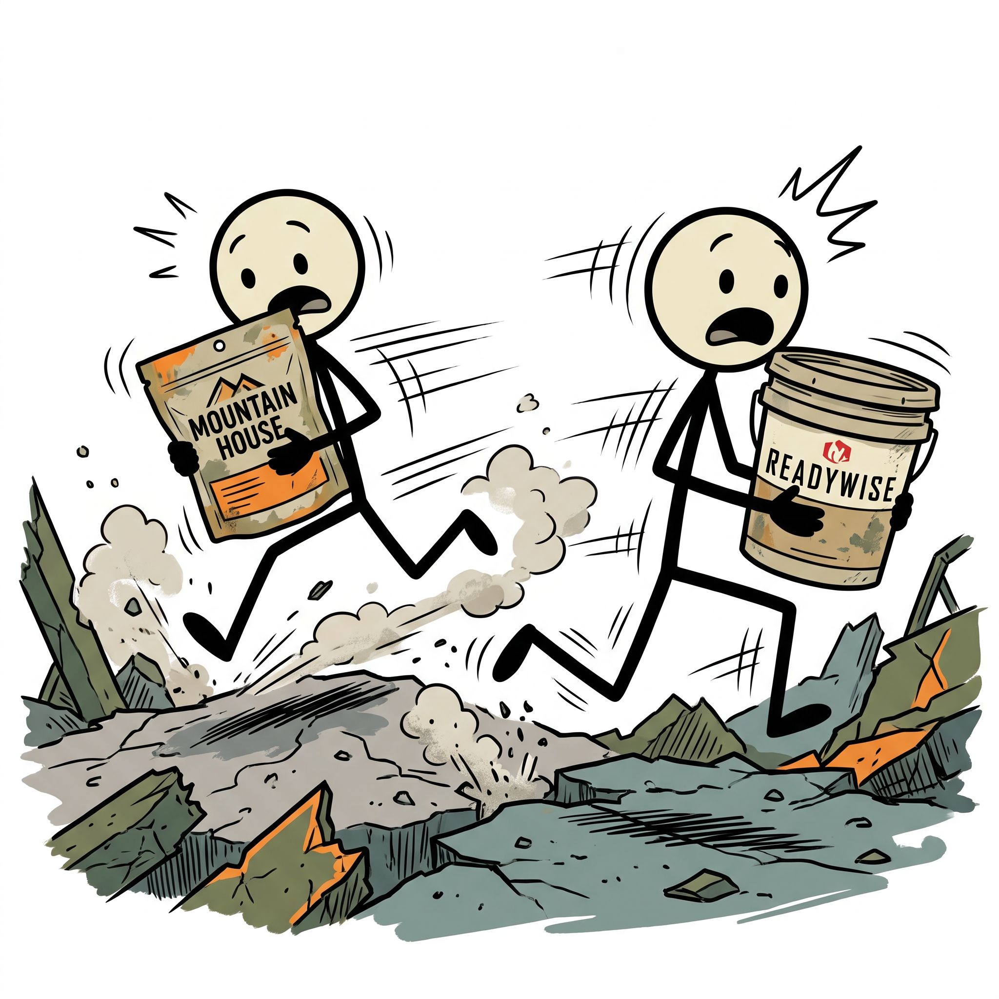 SC-style illustration for mountain house vs readywise
