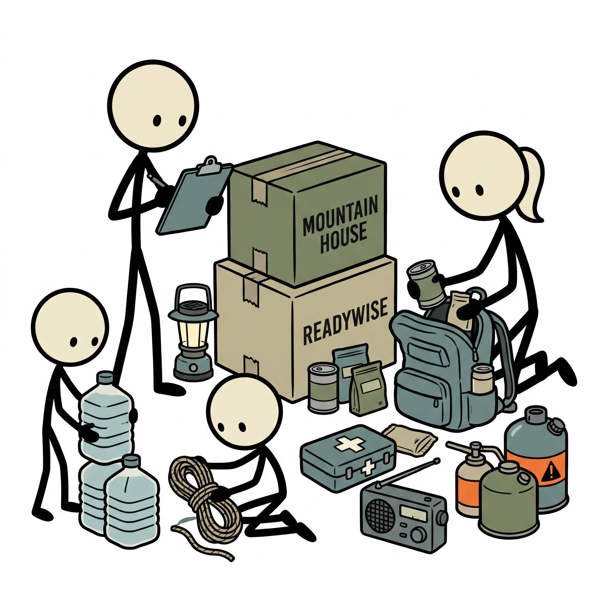 SC-style illustration for mountain house vs readywise