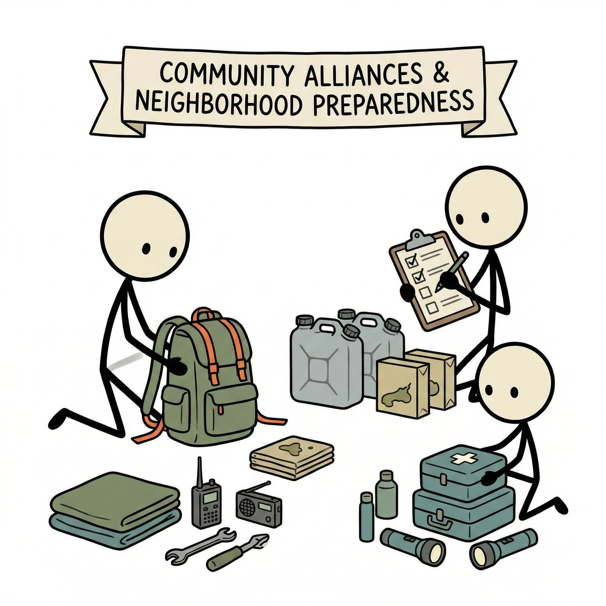 SC-style illustration for This post explains why local community alliances are critical during emergencies and provides actionable steps for creating a neighborhood preparedness network.