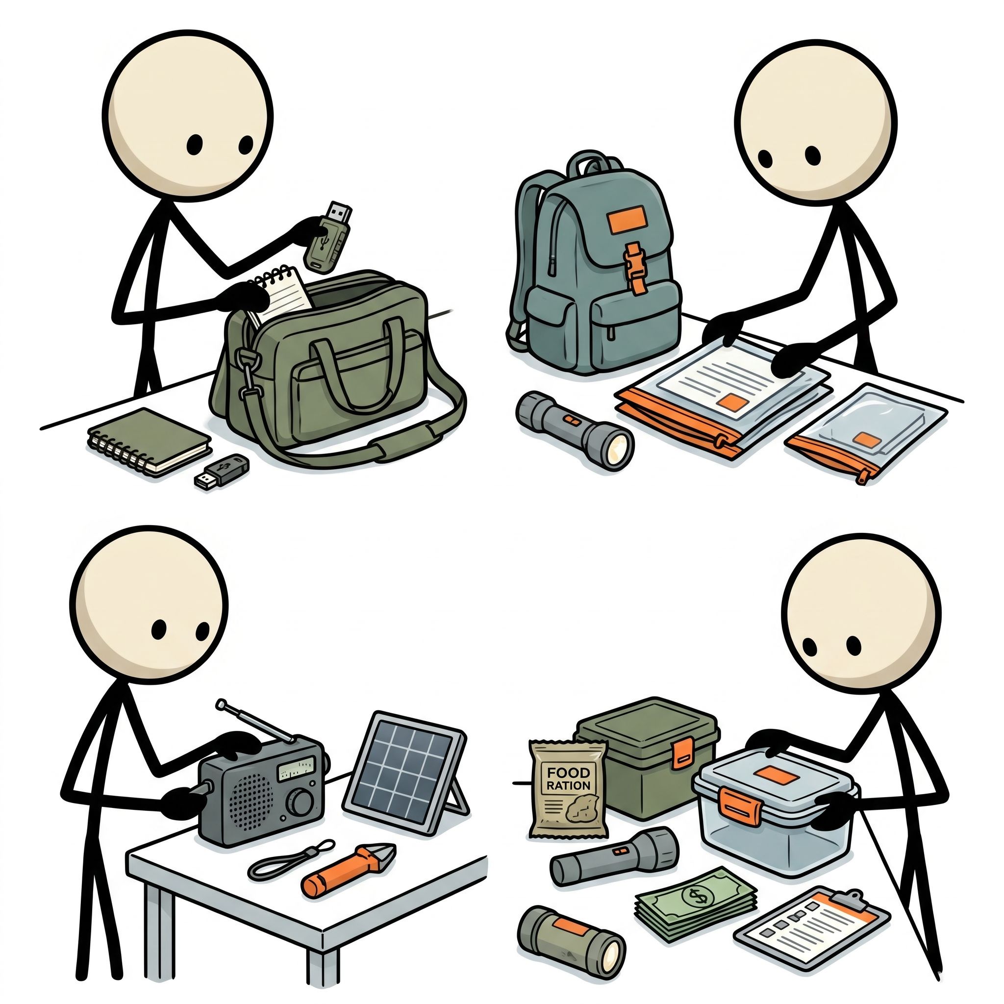 SC-style illustration for A comprehensive guide on securing critical personal, financial, and survival data using physical, off-grid storage solutions to ensure information access during long-term power grid failures or internet outages.