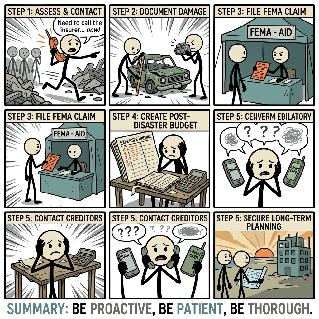 SC-style illustration for Comprehensive guide to post-disaster financial recovery