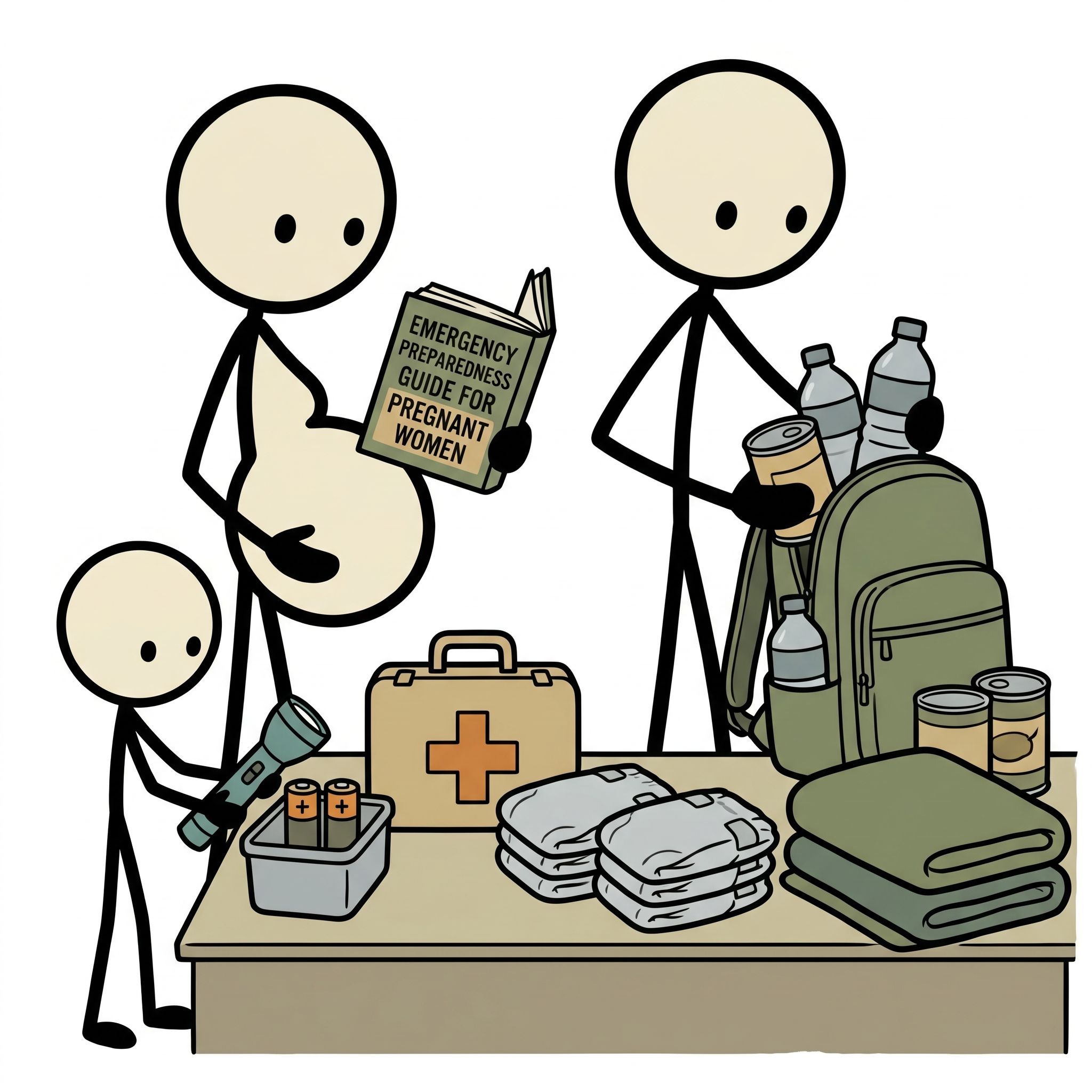 SC-style illustration for Emergency preparedness guide for pregnant women