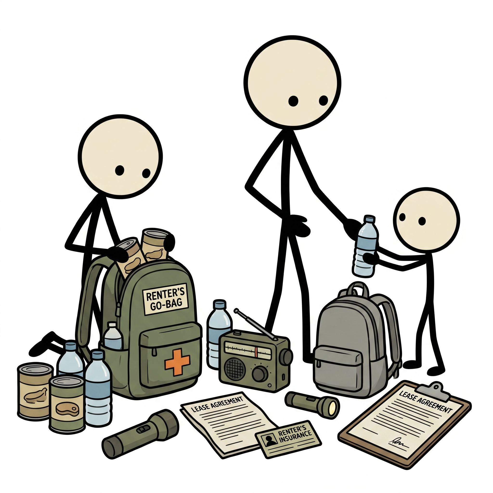 SC-style illustration for Tackles the specific challenges renters face in emergency preparedness