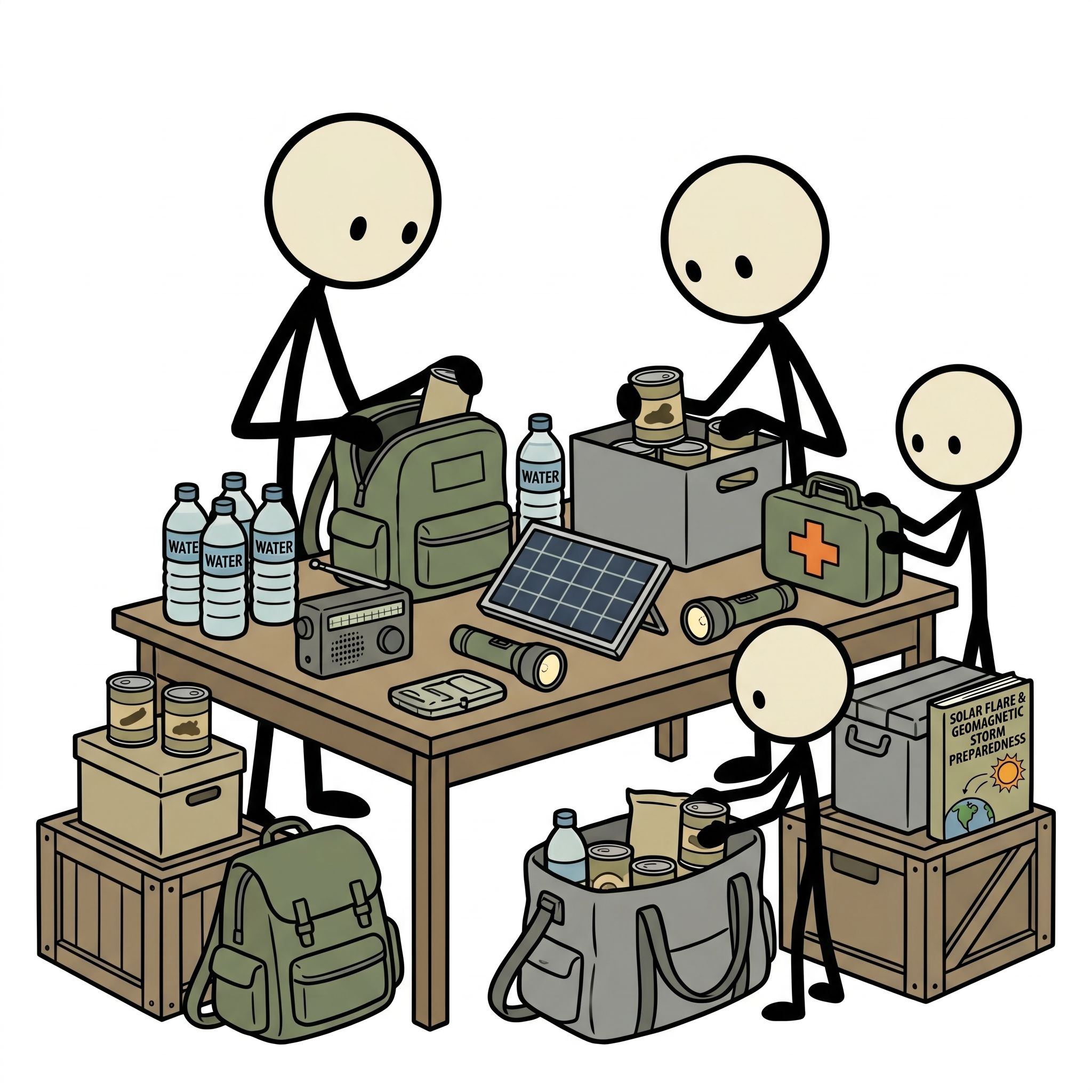 SC-style illustration for Science-based guide to solar flare and geomagnetic storm preparedness